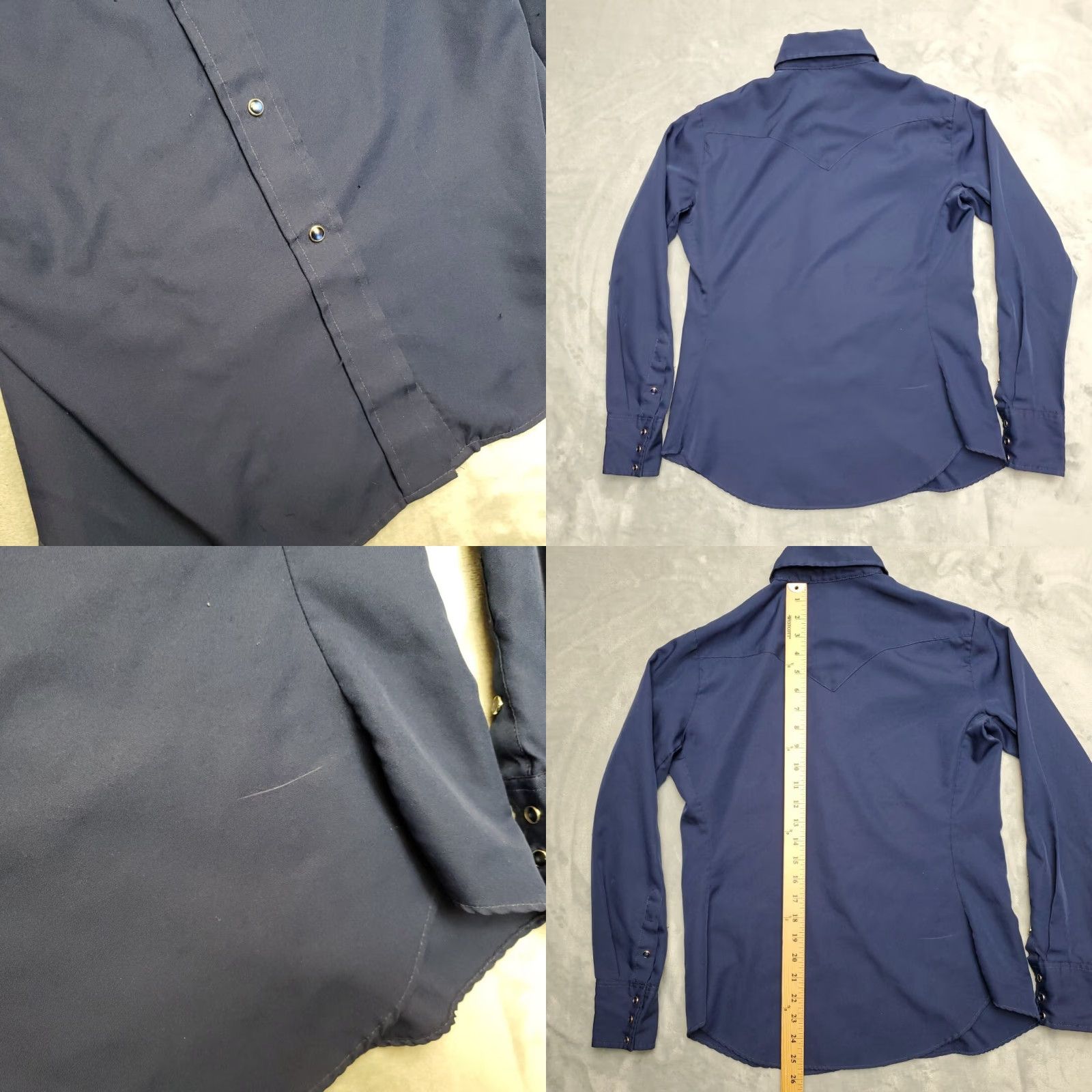 Vintage VTG Panhandle Slim Shirt Womens 14/36 Blue Pearl Snap Western 100% Dacron USA Shirt Woman 14 Blue Pearl Snap Western 100% Dacron USA Size XL / US 12-14 / IT 48-50 - 8 Thumbnail