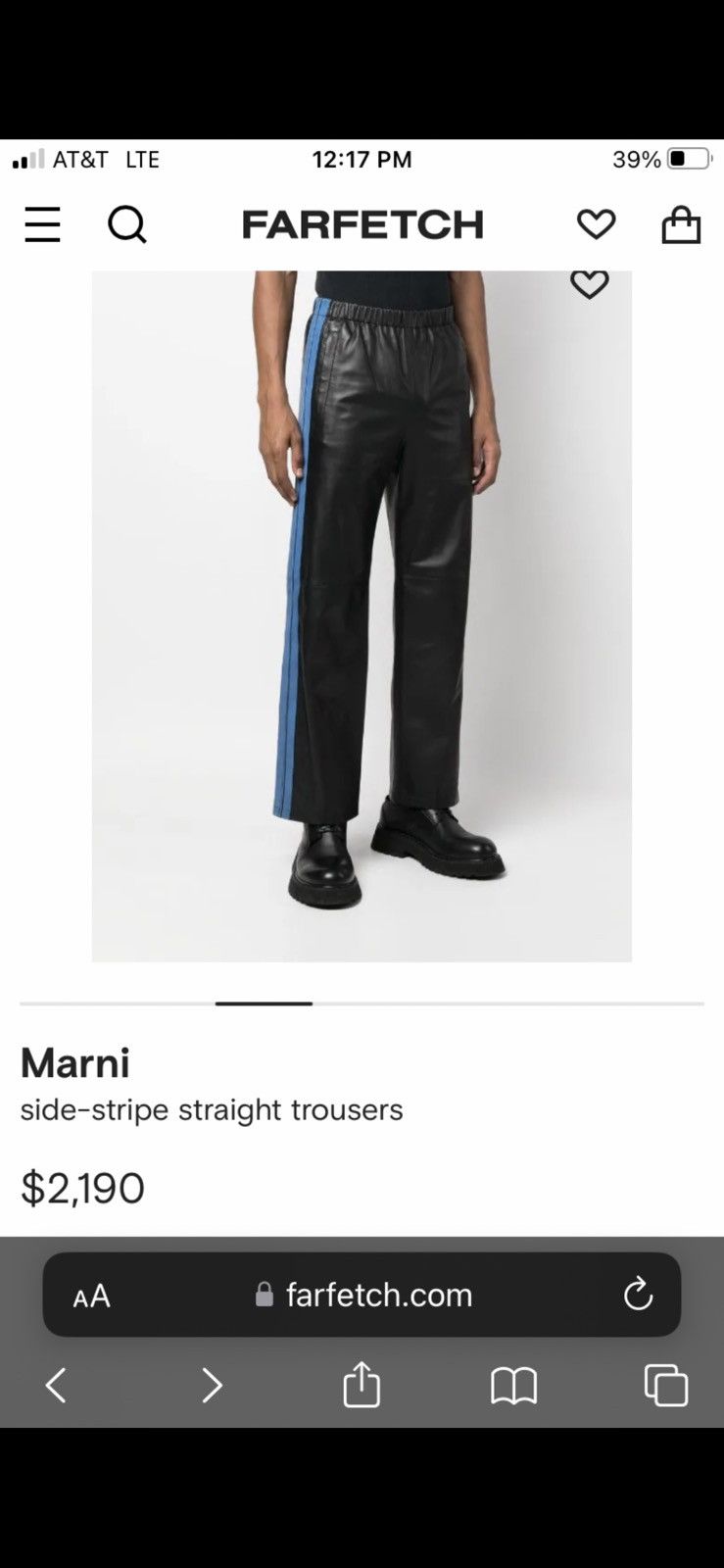 Marni Marni Loose-fit soft lamb leather trackpant trousers Size US 32 / EU 48 - 10 Thumbnail