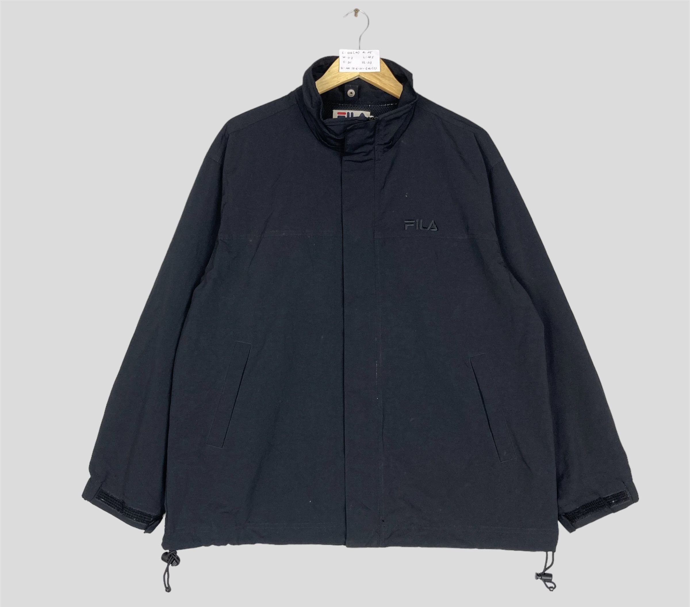 Vintage FILA Black Colour Zipper Jacket Windbreaker