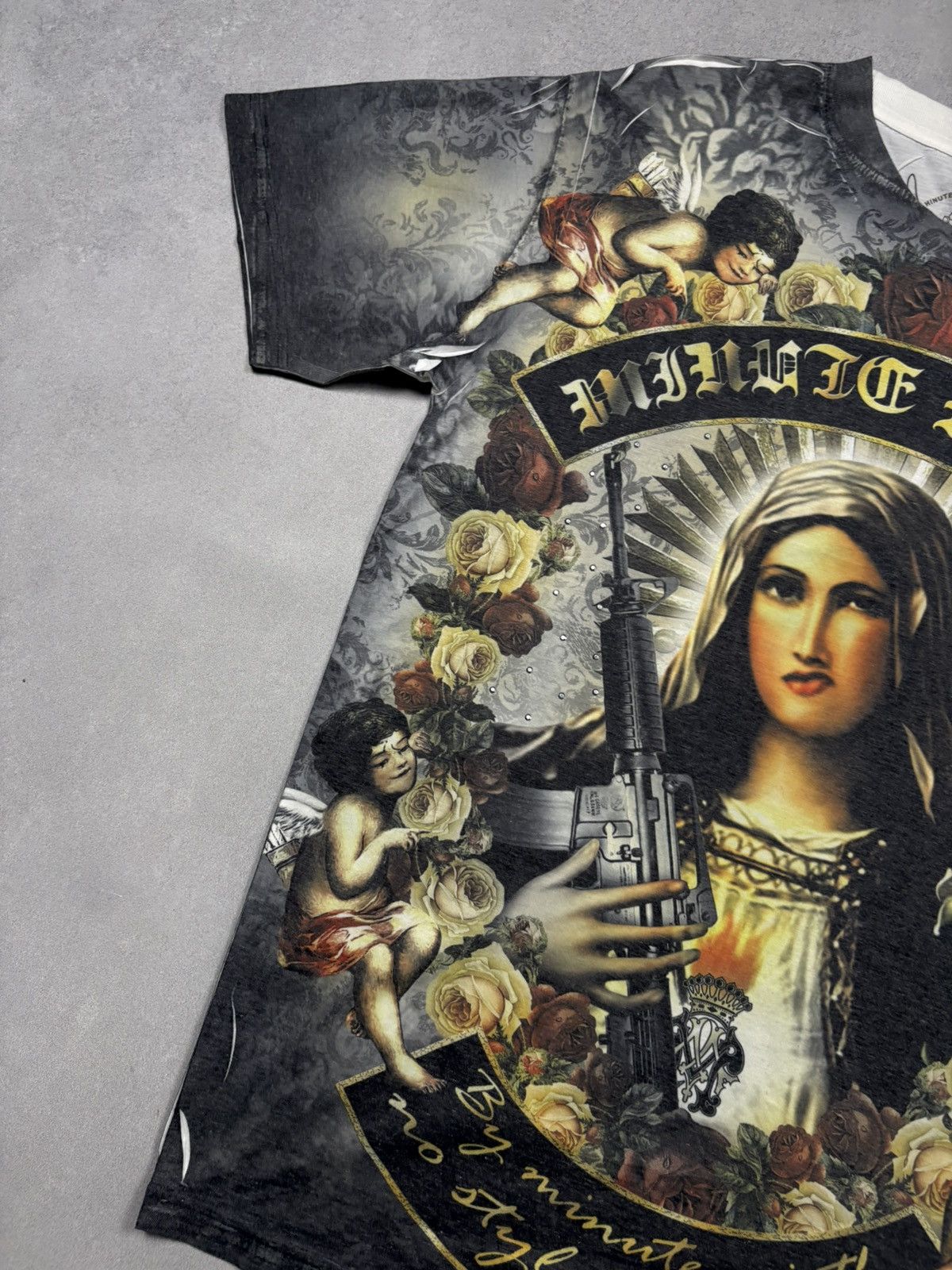 Japanese Brand Minute Mirth Street Gang Virgin Gun All Over Print Art Tee L Size US L / EU 52-54 / 3 - 4 Thumbnail