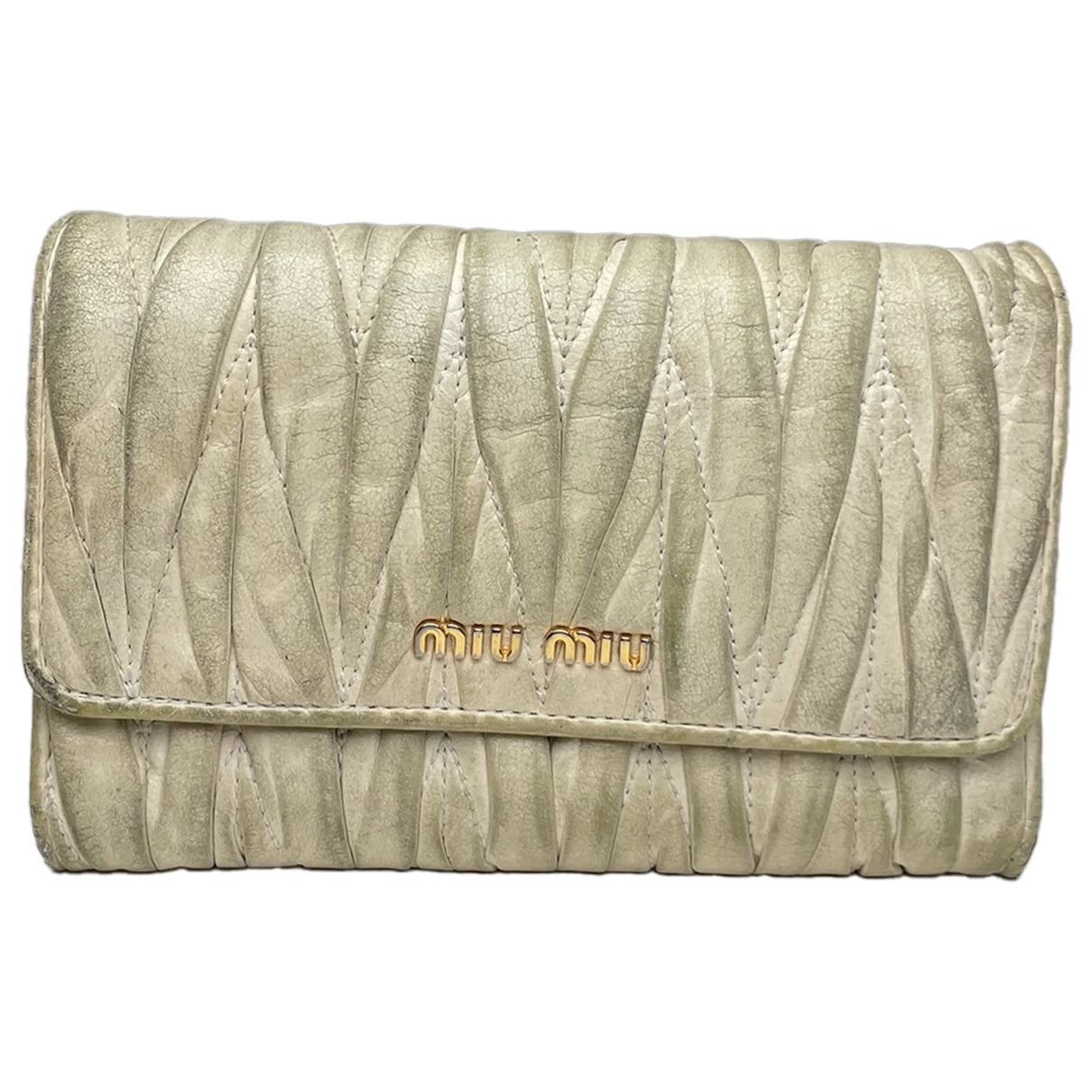 Miu Miu White Leather Wallet Size ONE SIZE - 1 Thumbnail