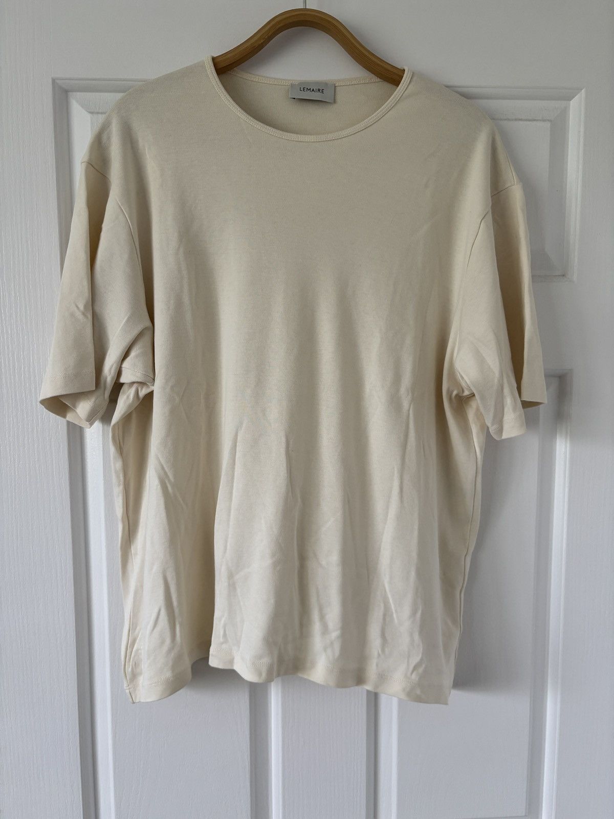 Lemaire Light rib jersey tee, Off white, XL Size US XL / EU 56 / 4 - 2 Thumbnail