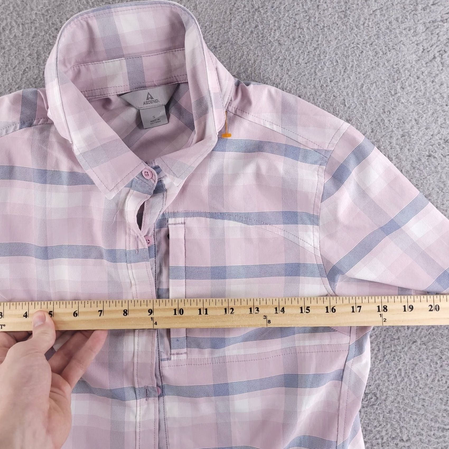 ASCENO Ascend Shirt Womens Small Pink Button-Up Short Sleeve Performance Pink Womens S Size S / US 4 / IT 40 - 6 Thumbnail