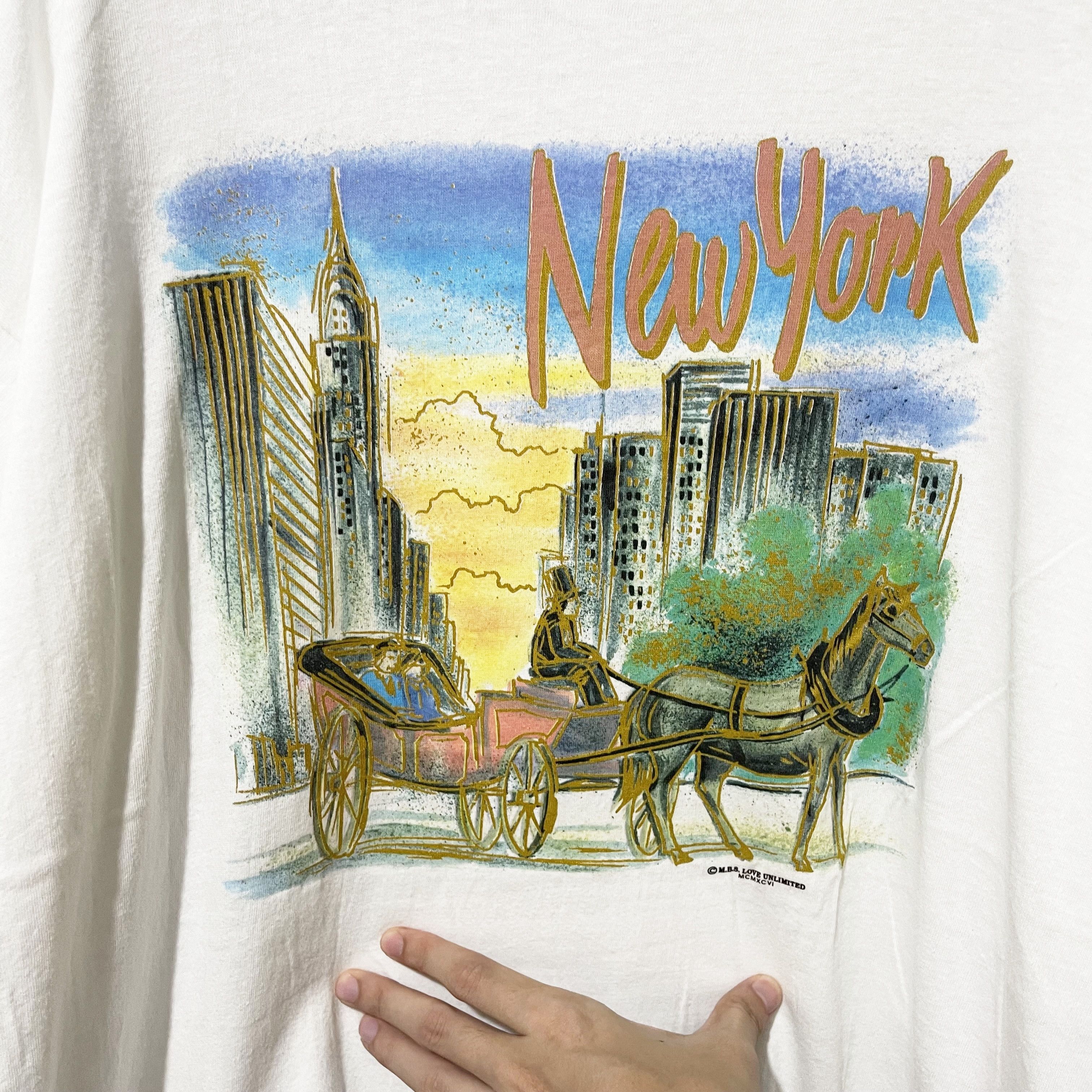 Vintage Vintage 90s New York City T-Shirt Size US XL / EU 56 / 4 - 2 Thumbnail