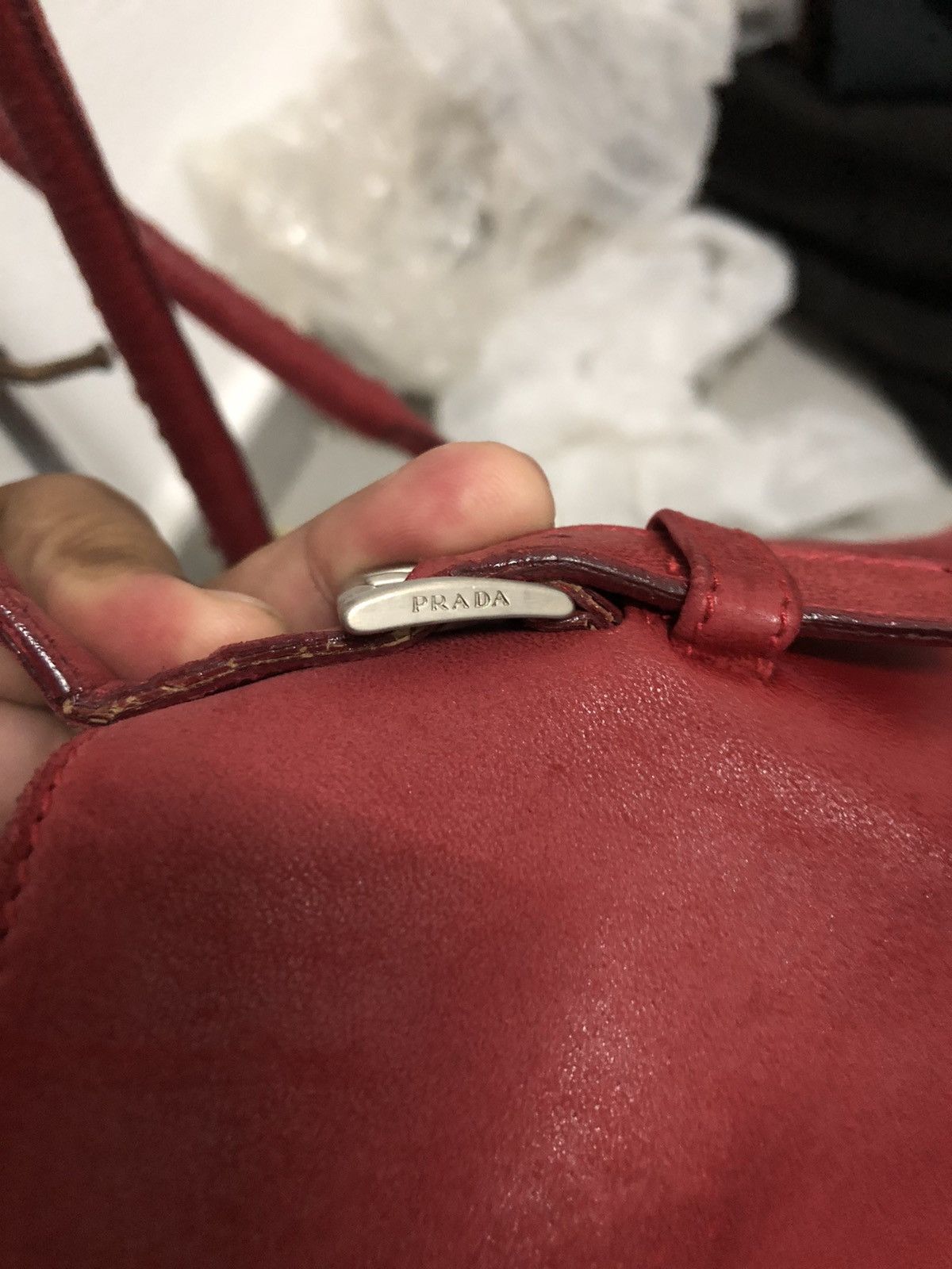 Prada × Vintage Vintage Prada Red Leather Shoulder Bag Size ONE SIZE - 15 Thumbnail