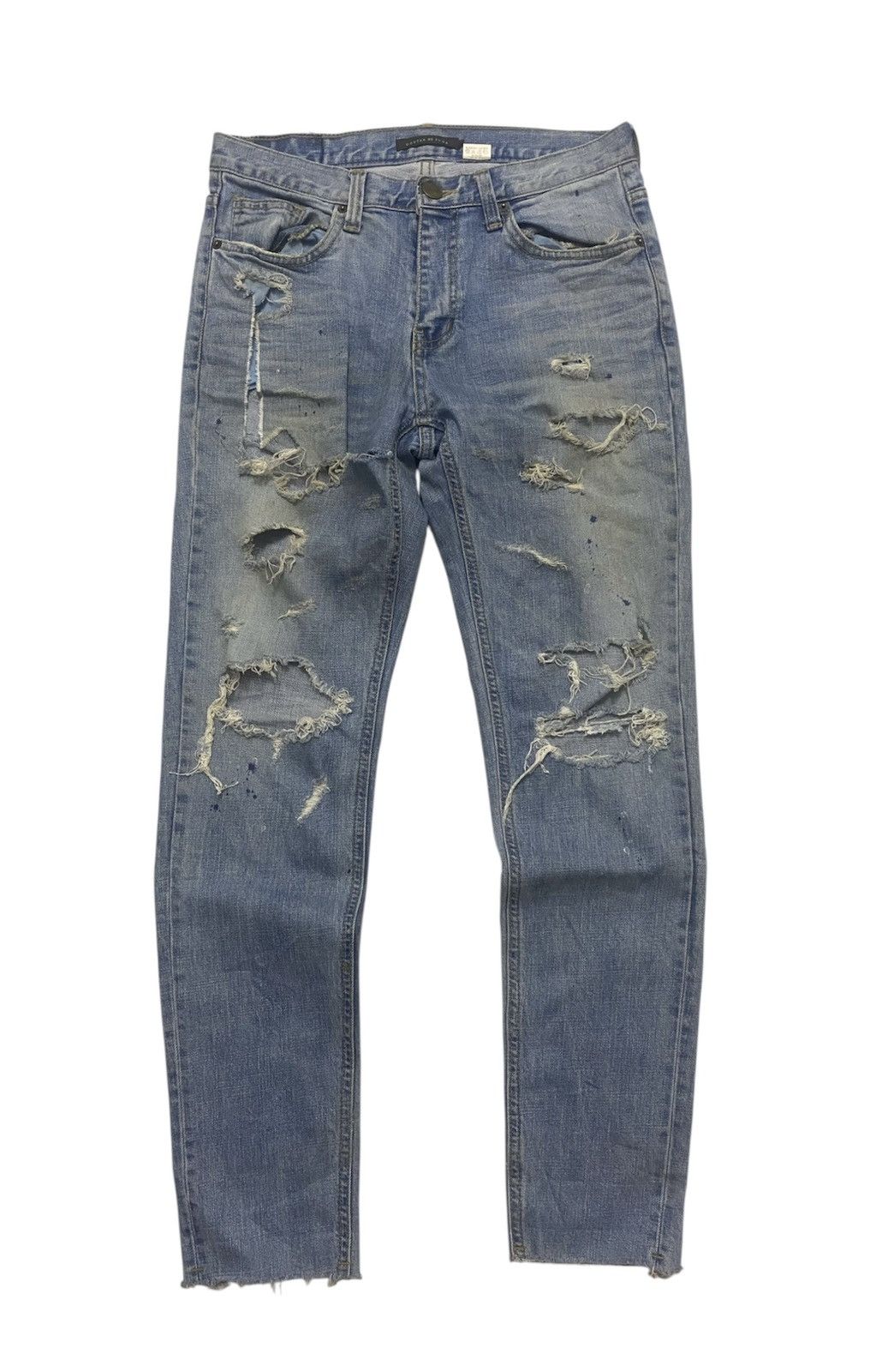 GOSTAR DE FUGA Gostar De Fuga Distressed Blue Denim Size US 29 - 1 Thumbnail