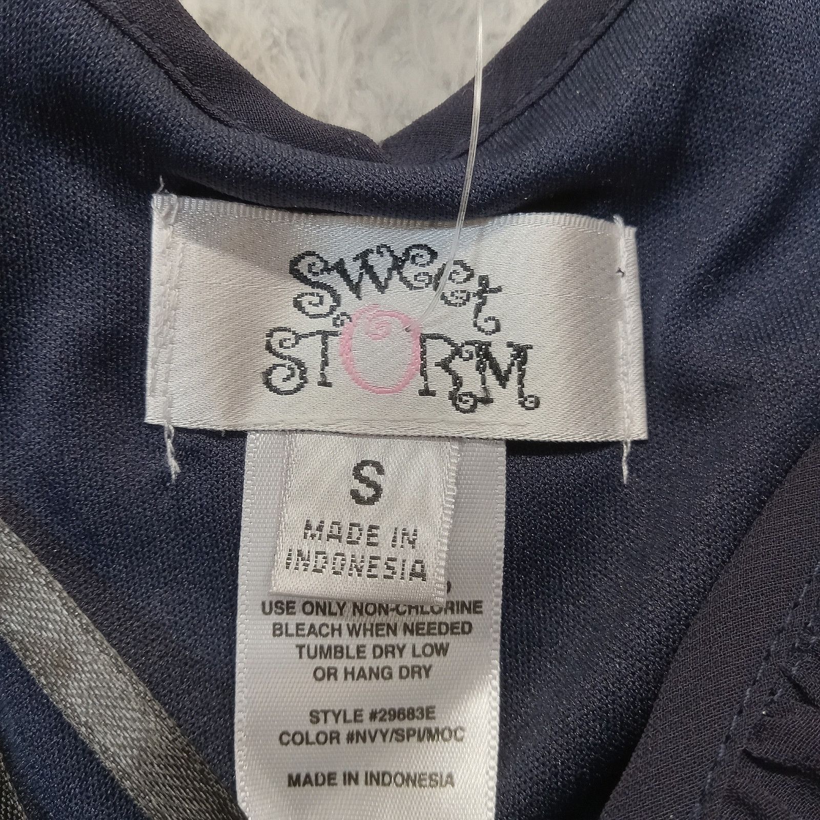 & Other Stories New Sweet Storm Dress S Women's Sheer Lined Navy Polyester Size S / US 4 / IT 40 - 5 Thumbnail
