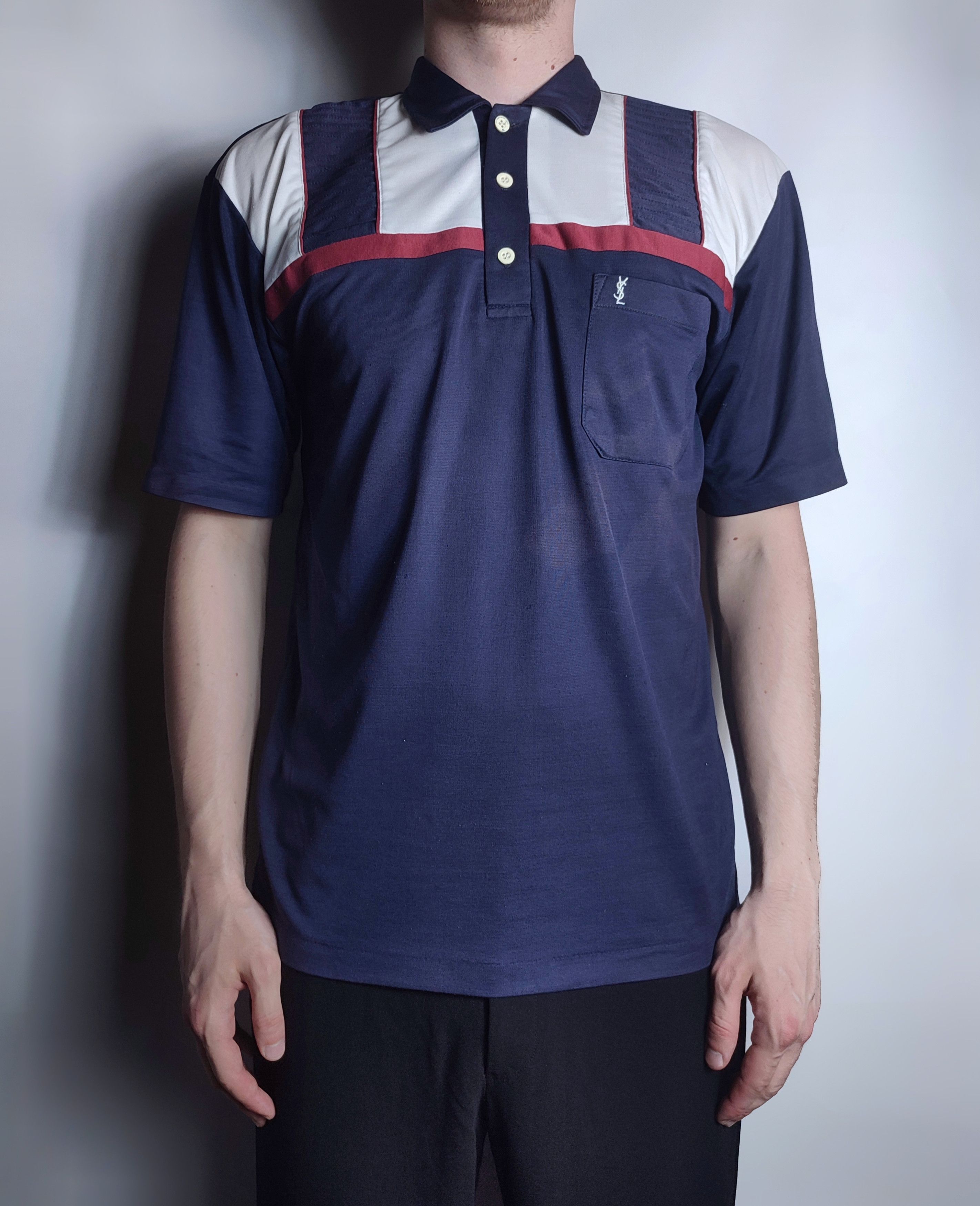 Vintage 80's YSL vintage sport polo t-shirt faded Size US L / EU 52-54 / 3 - 11 Thumbnail