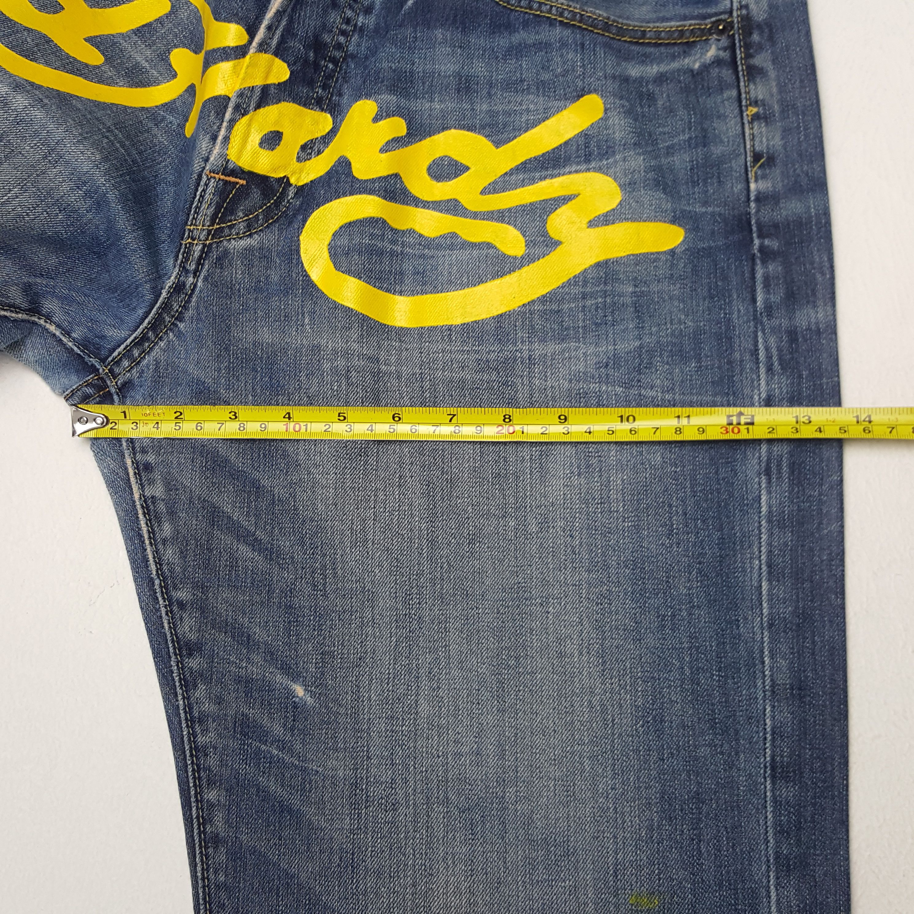 Ed Hardy × Vintage Vintage Ed Hardy Art Custom Rare Logo Denim Jeans Size US 33 - 9 Thumbnail