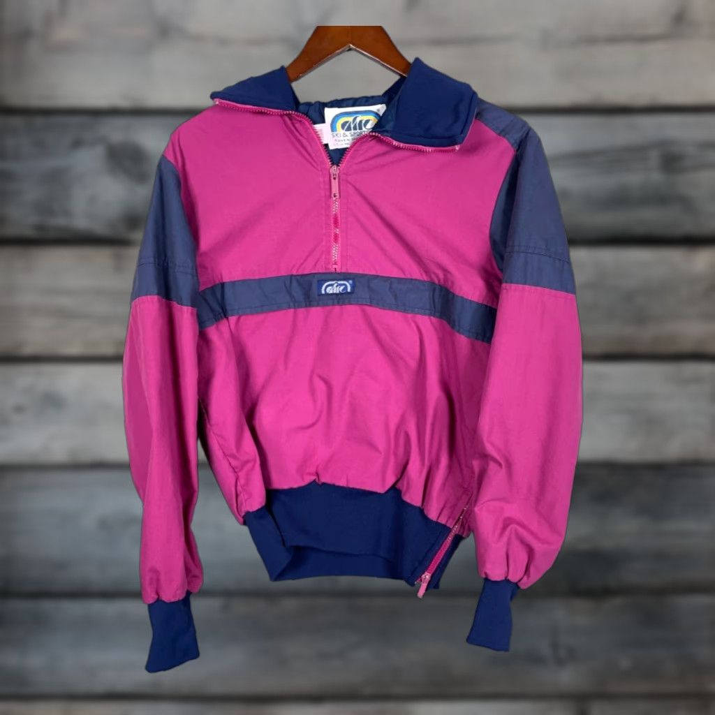 Vintage Vintage Women's 90s Pink Windbreaker Jacket 12 1/4 Zip Lightweight Casual USA Made Size XL / US 12-14 / IT 48-50 - 1 Thumbnail