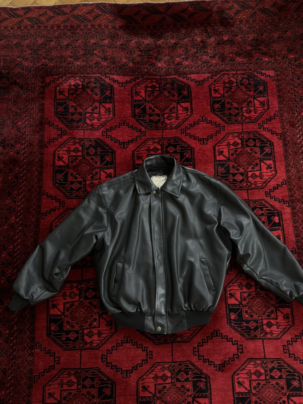 Other Oversize Leather Bomber Jacket Size US XL / EU 56 / 4 - 1 Thumbnail