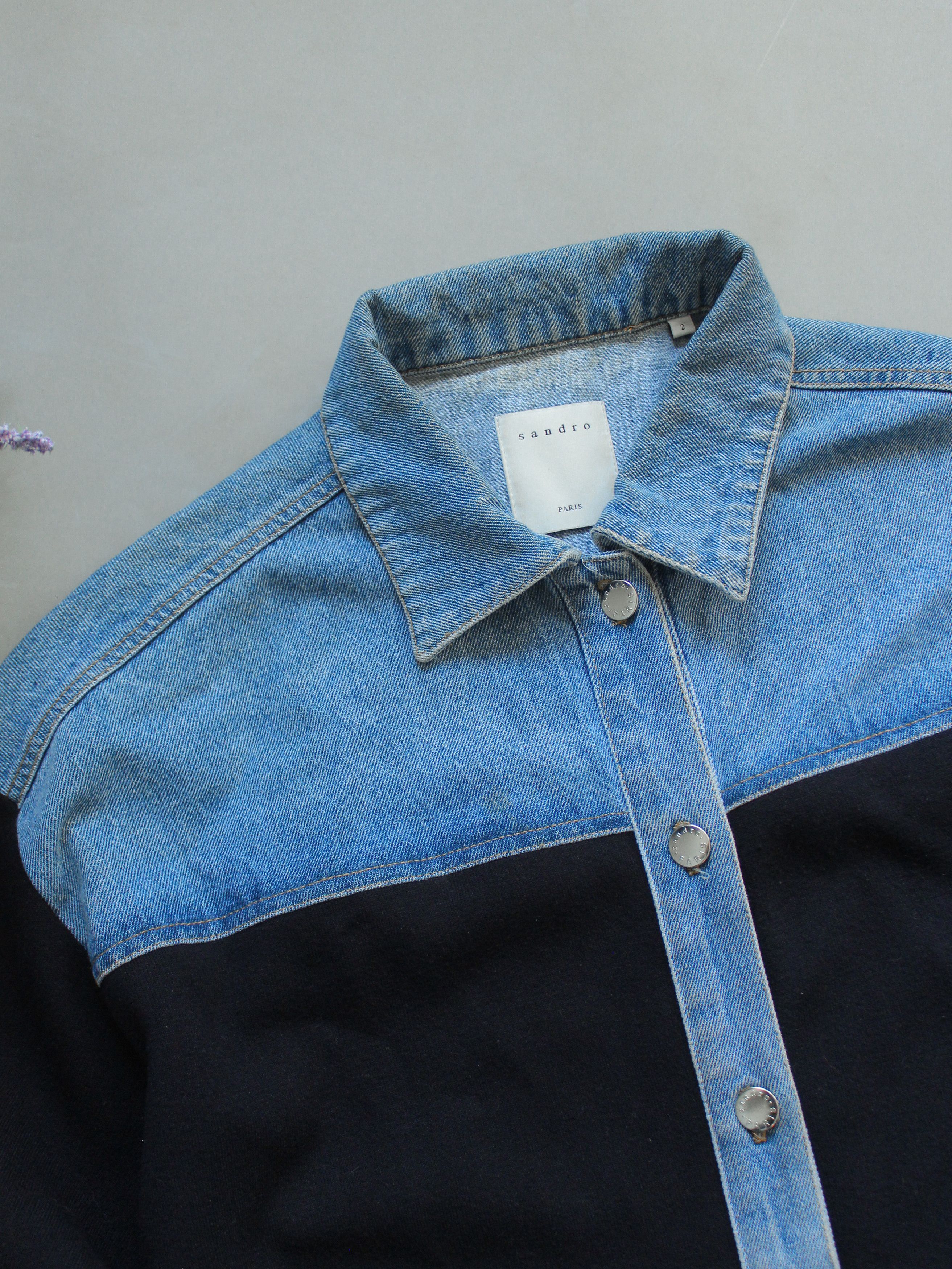 Sandro SANDRO PARIS DENIM AND WOOL JACKET WITH POCKETS Size M / US 6-8 / IT 42-44 - 5 Thumbnail