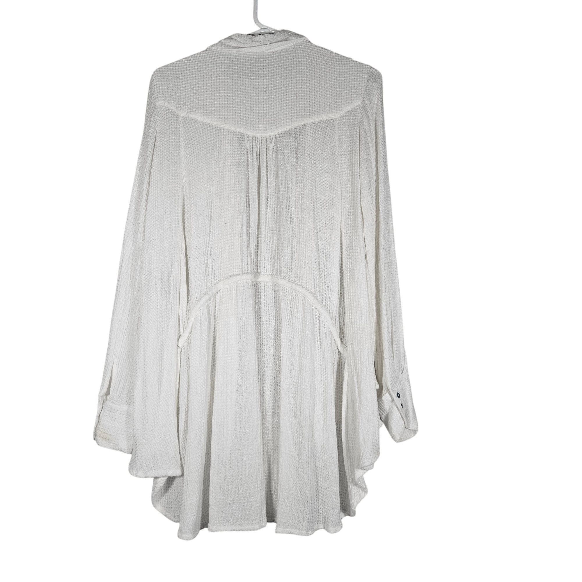 Free People Free People Woman White Waffle Knit Top Size Small Boho Laye Size S / US 4 / IT 40 - 3 Thumbnail