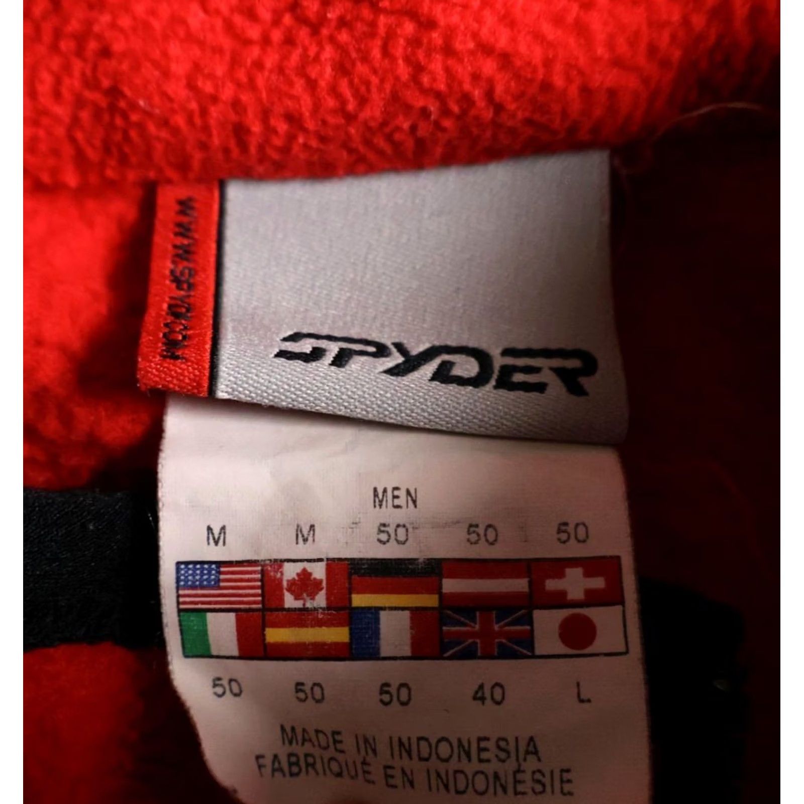 Spyder Spyder Men's Medium Red Black Fleece Jacket Zip Up Bomber Outdoor Ski Unlined Casual Shirt? Size US M / EU 48-50 / 2 - 3 Thumbnail