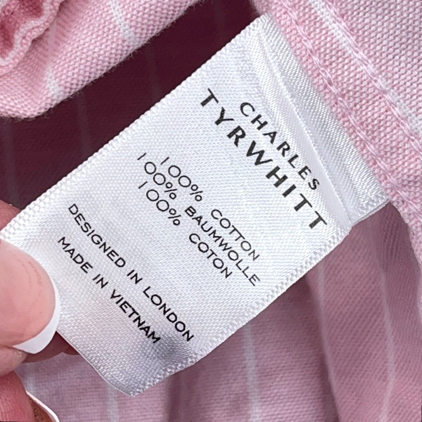 Charles Tyrwhitt Charles Tyrwhitt Shirt Men Large Pink Button Up Extra Slim Fit Oxford Cloth Size US L / EU 52-54 / 3 - 5 Thumbnail