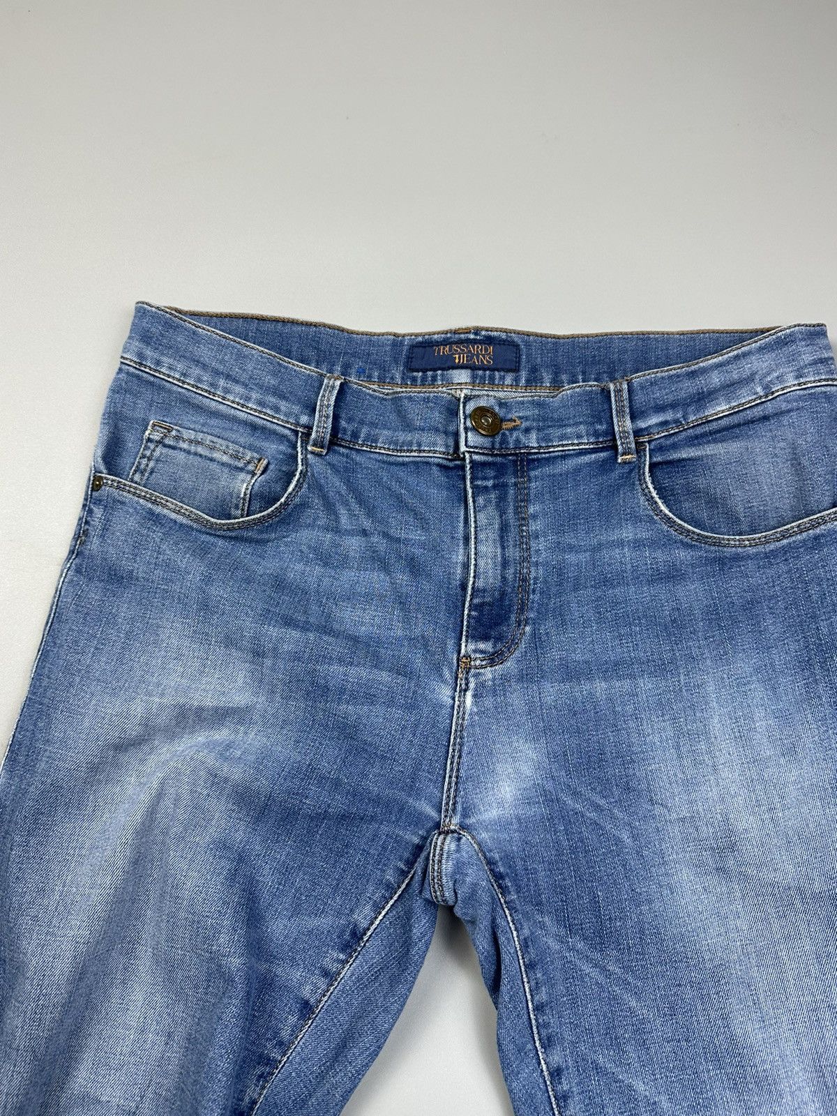 Trussardi Trussardi Tapered Washed Blue Jeans Size US 33 - 3 Thumbnail