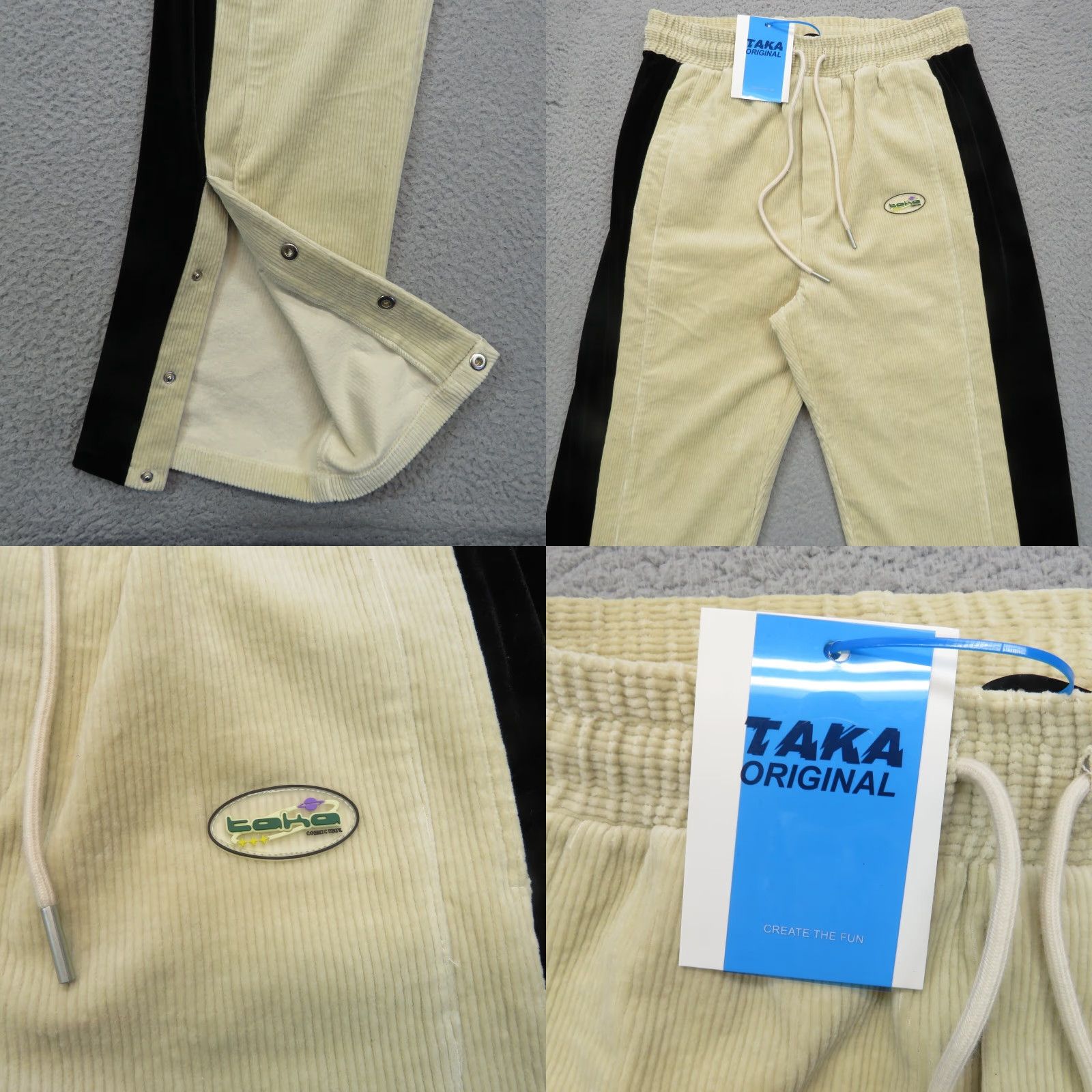 TAKA Original Taka Original Pants Mens Medium Khaki Break Tear Away Snap Lounge Baggy Street Casual 80s 90s Grunge Hip Hop USA American Classic Vintage No Size US 31 - 8 Thumbnail
