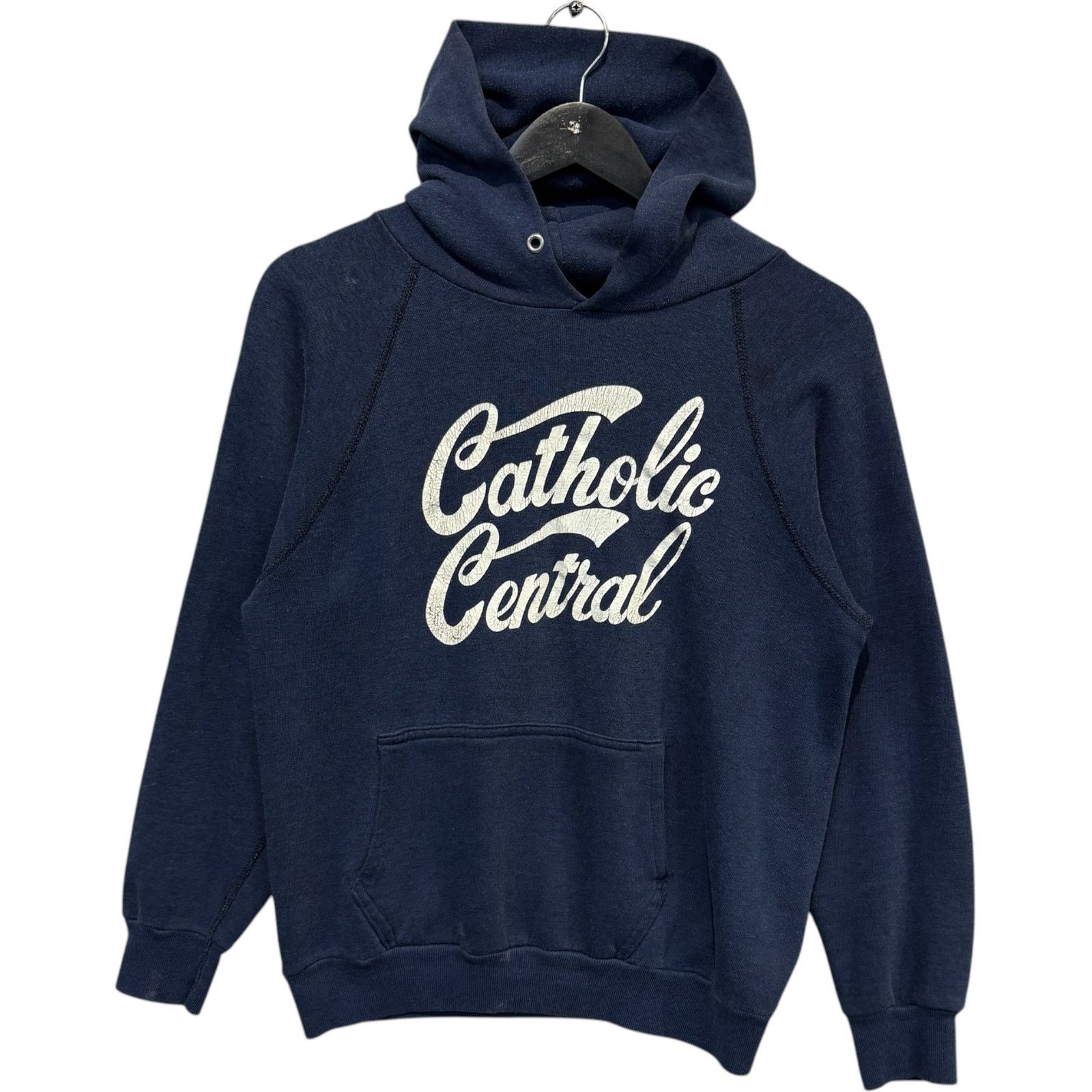 Tultex Vintage Catholic Central Spellout Hoodie 90s Medium Size US M / EU 48-50 / 2 - 1 Thumbnail