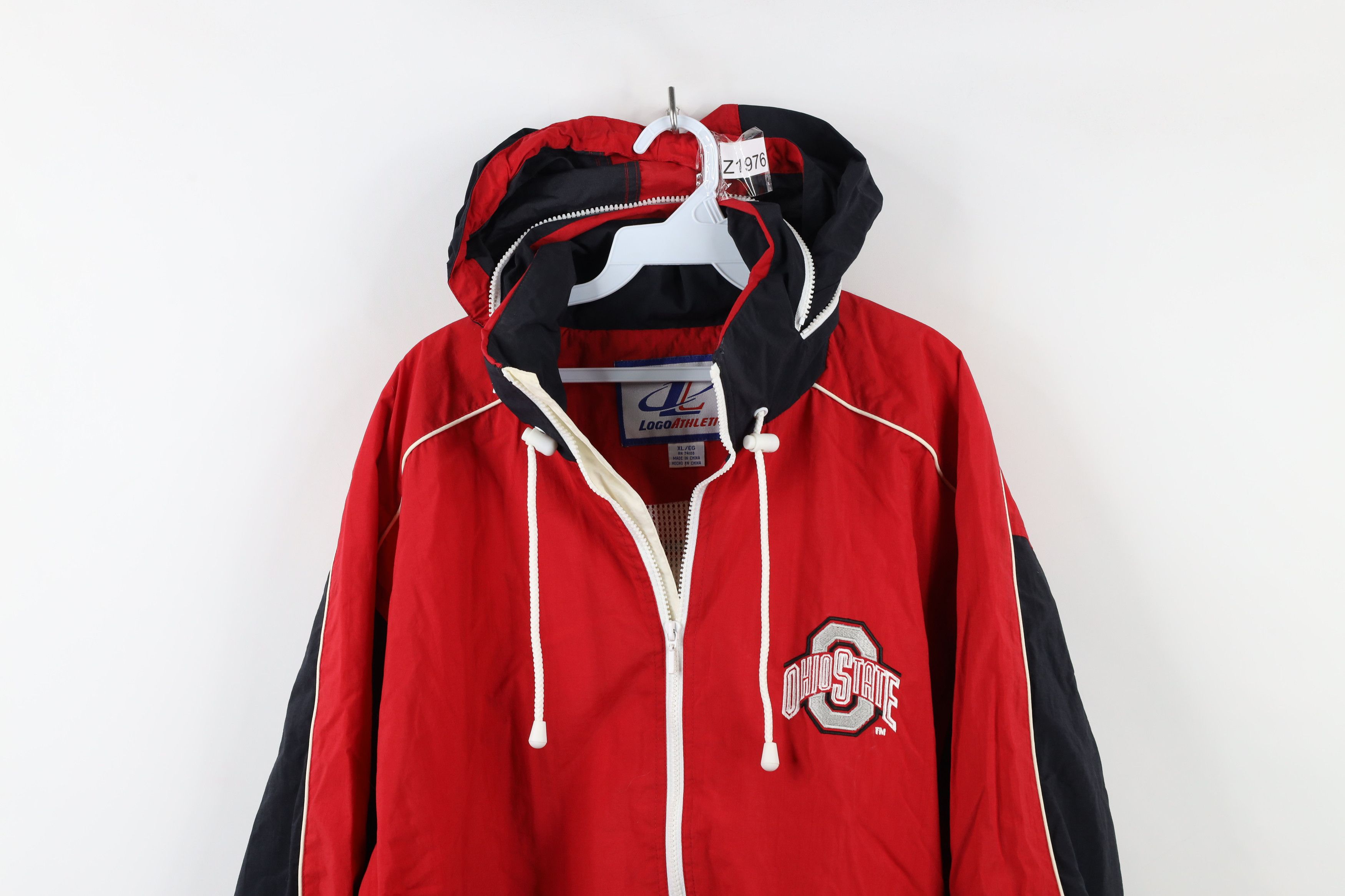Vintage Vintage 90s Ohio State University Hooded Windbreaker Jacket Size US XL / EU 56 / 4 - 2 Thumbnail