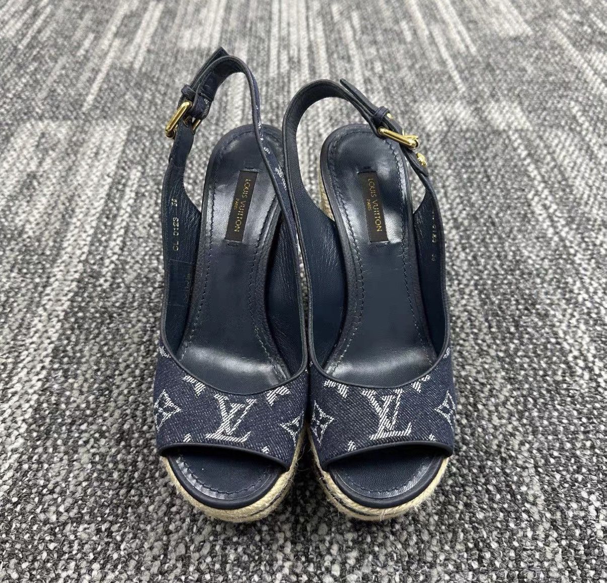 Louis Vuitton Louis Vuitton Monogram Denim Wedge Sandals J42 Size US 6 / IT 36 - 2 Thumbnail