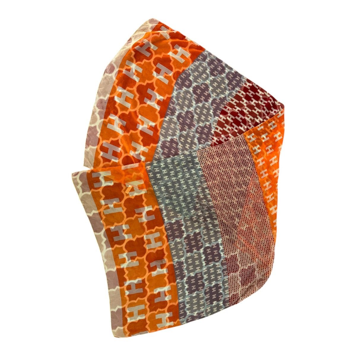 Hermes Hermès orange silk chiffon long scarf Size ONE SIZE - 3 Thumbnail