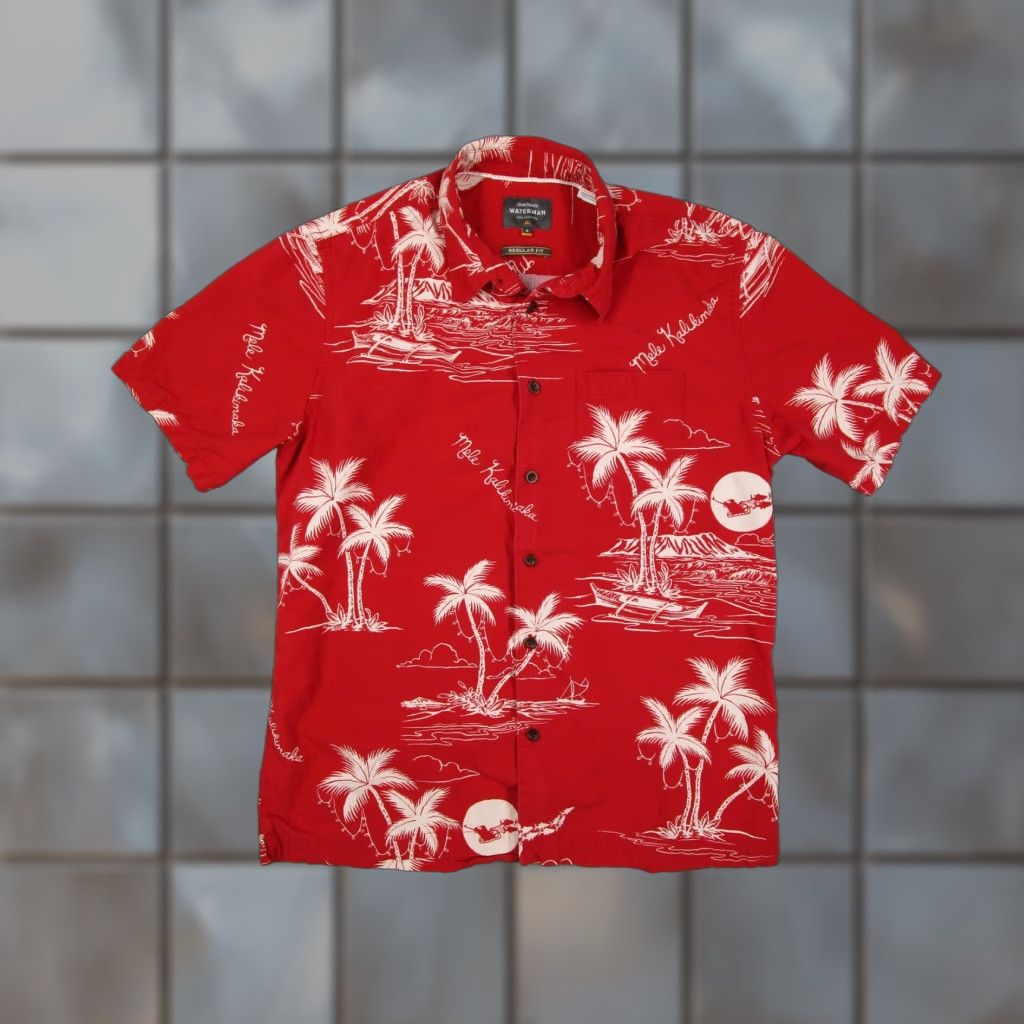 Quiksilver Quiksilver Waterman Hawaiian Aloha Shirt Mens Small Red Graphic Print Mele Kalikimaka Size US S / EU 44-46 / 1 - 1 Thumbnail