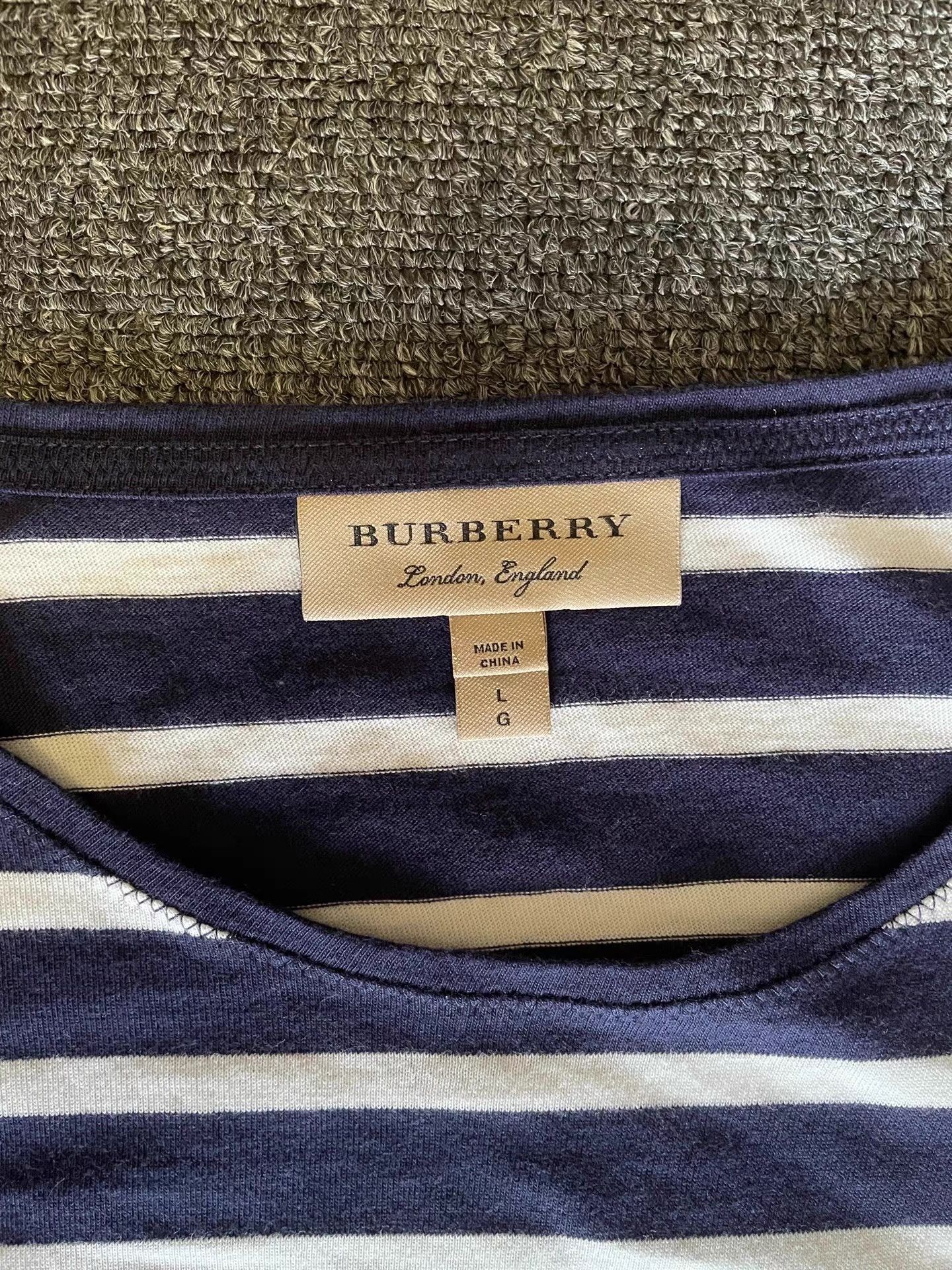 Burberry Burberry white and blue striped short-sleeve T-shirt Q4 Size US L / EU 52-54 / 3 - 4 Thumbnail