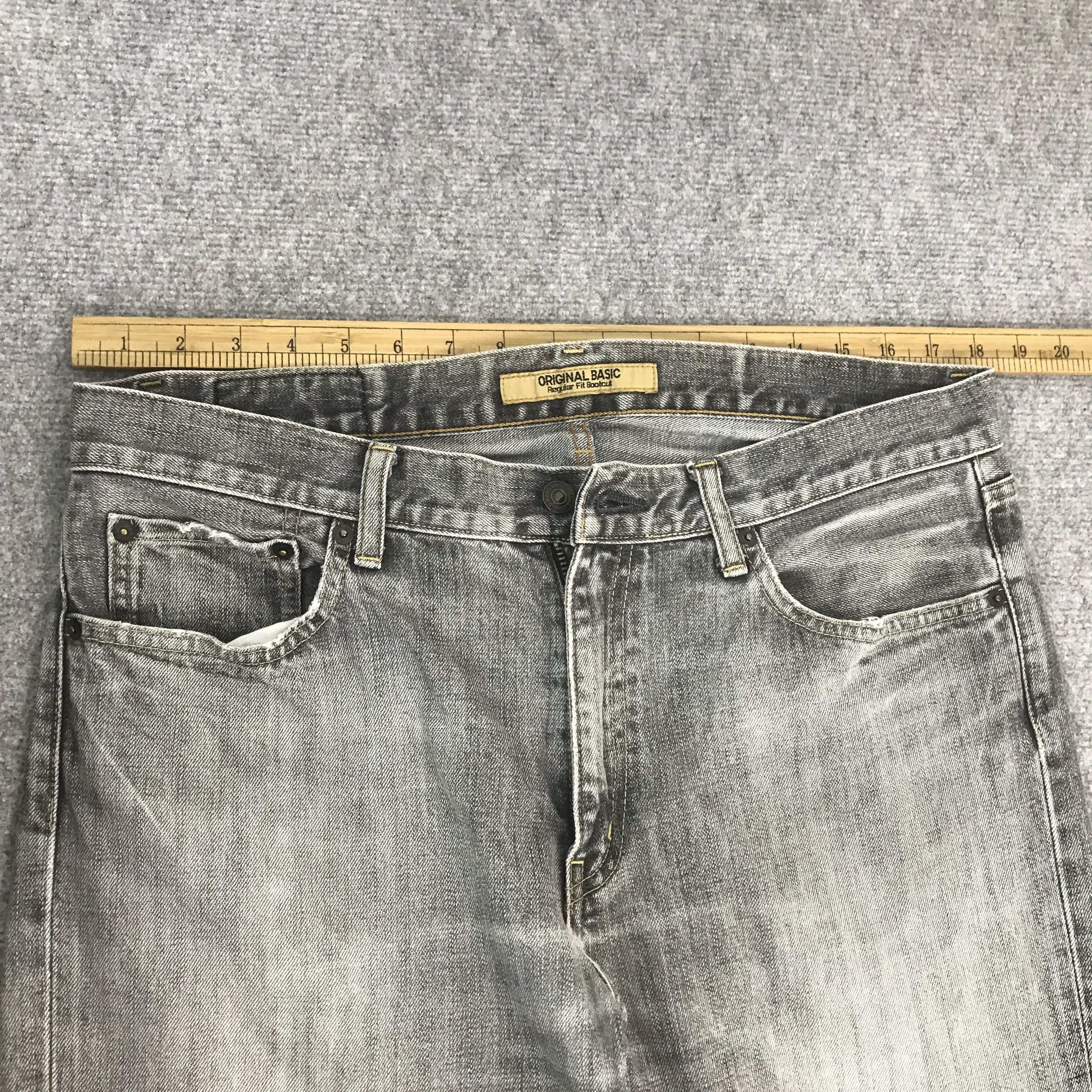 Japanese Brand Flared uniqlo japan Bootcut Denim black pants K54B18 Size US 35 - 7 Thumbnail