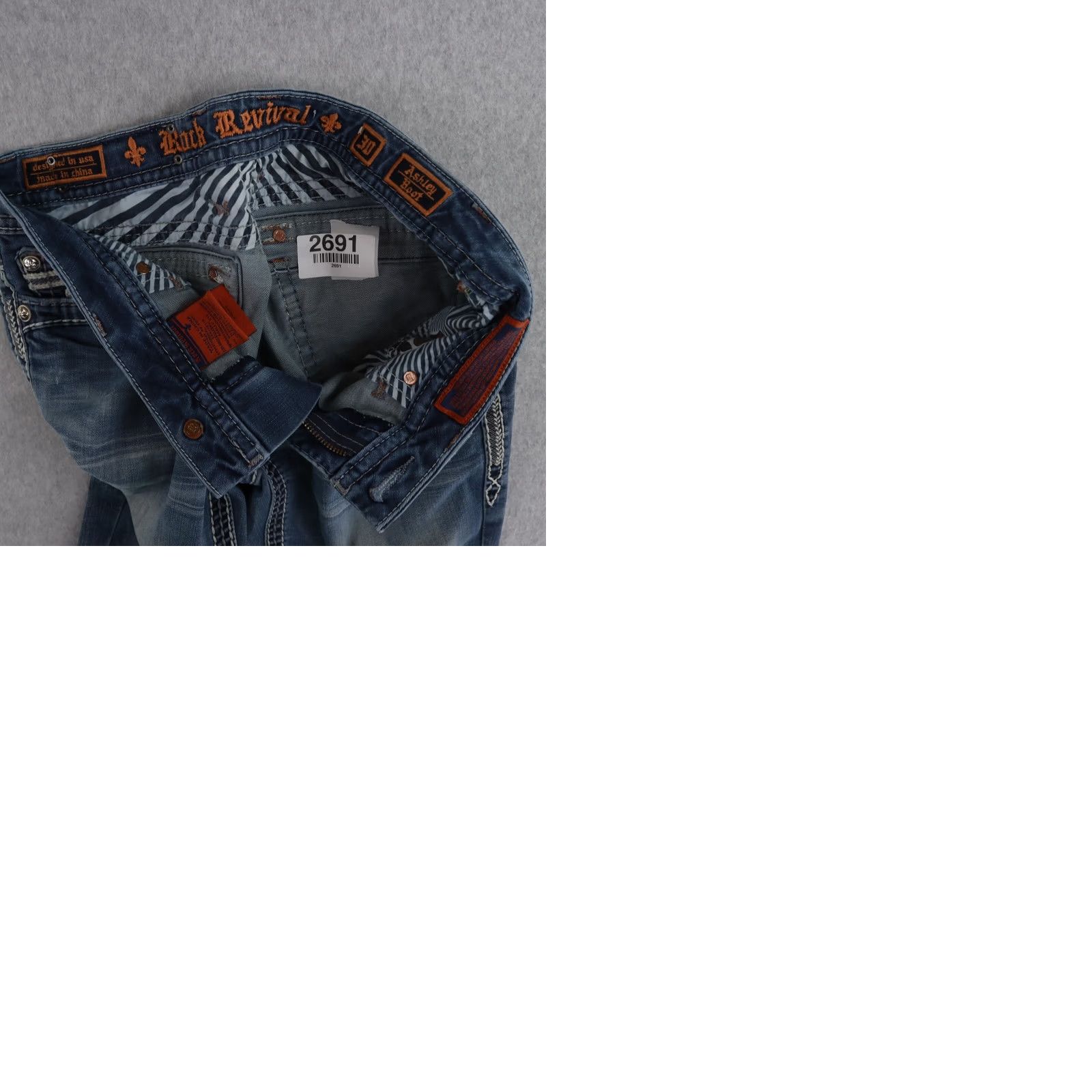 Vintage Rock Revival Jeans Boots Bootcut Distressed Blue 30 US 30 x 22.5in Womens Pants Vintage Style Ashley Distress Denim Size 30" / US 8 / IT 44 - 10 Thumbnail