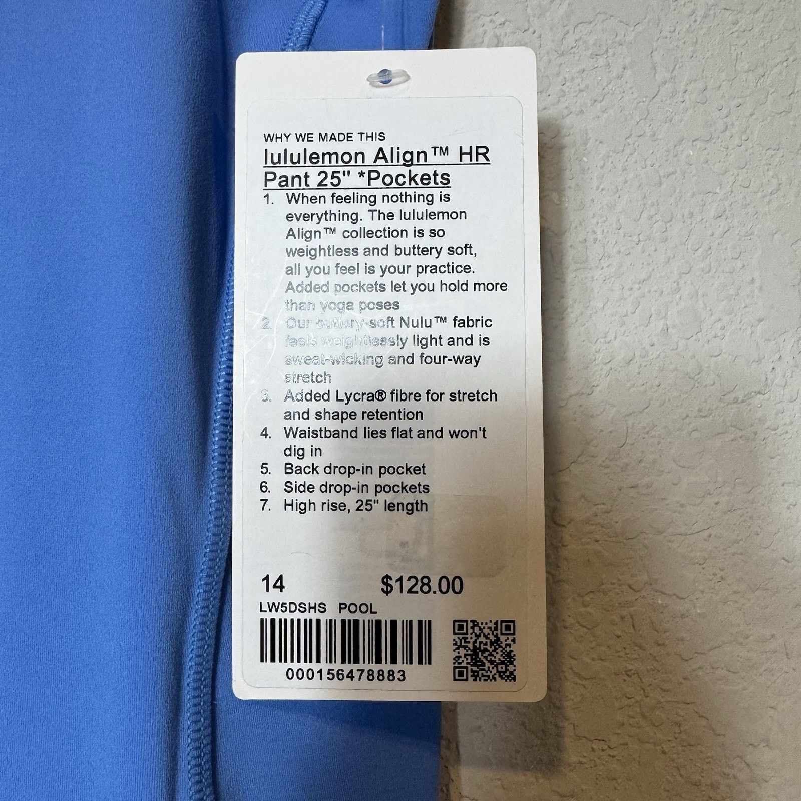 Lululemon Lululemon Align HR Pant Pockets 25” Rare Poolside Blue sz 14 Size 36" / US 14 / IT 50 - 3 Thumbnail