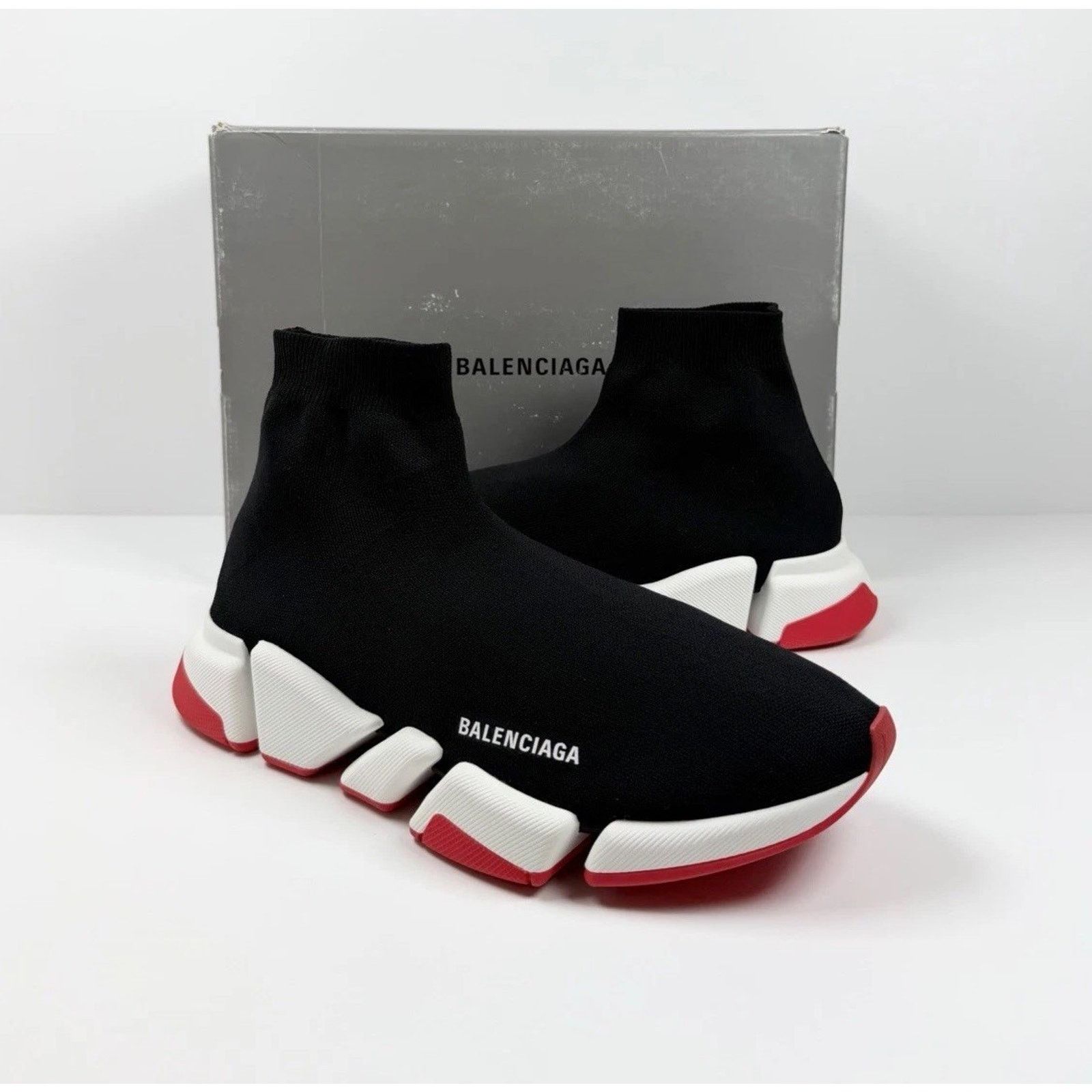 Balenciaga Size 46EU/13US - Balenciaga Speed Triple Black Red NEW! Size US 13 / EU 46 - 2 Thumbnail