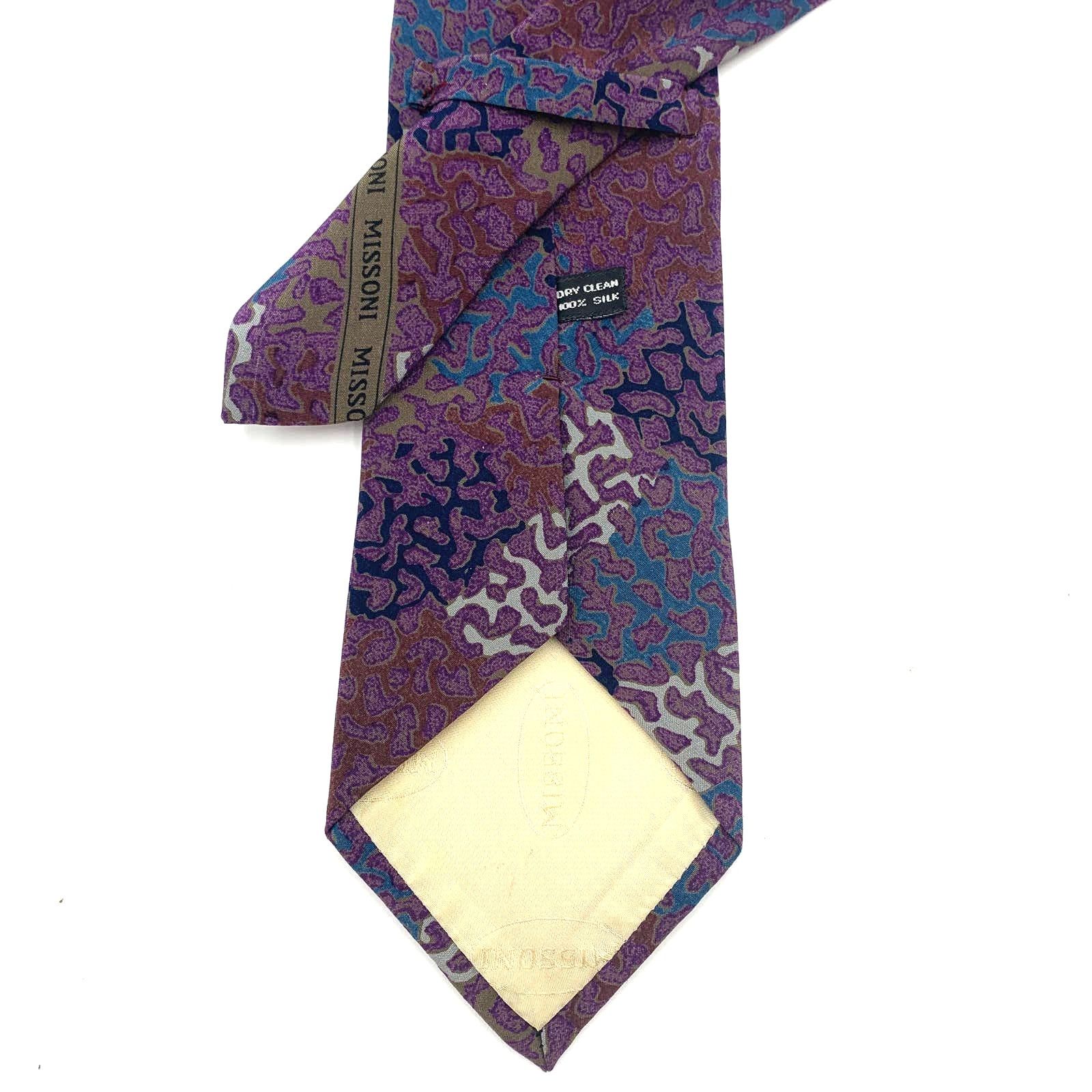 Missoni Missoni Silk Tie Abstract Purple Print Size ONE SIZE - 6 Thumbnail