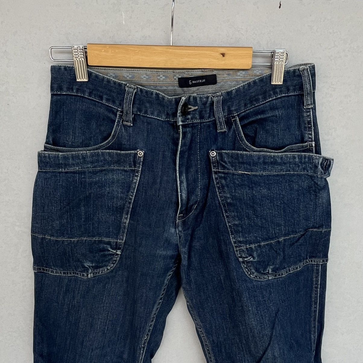 Other Vintage Rage Blue Denim Jeans Pullover Jumper Size 5 W15 L29 Size US 26 / EU 42 - 4 Thumbnail