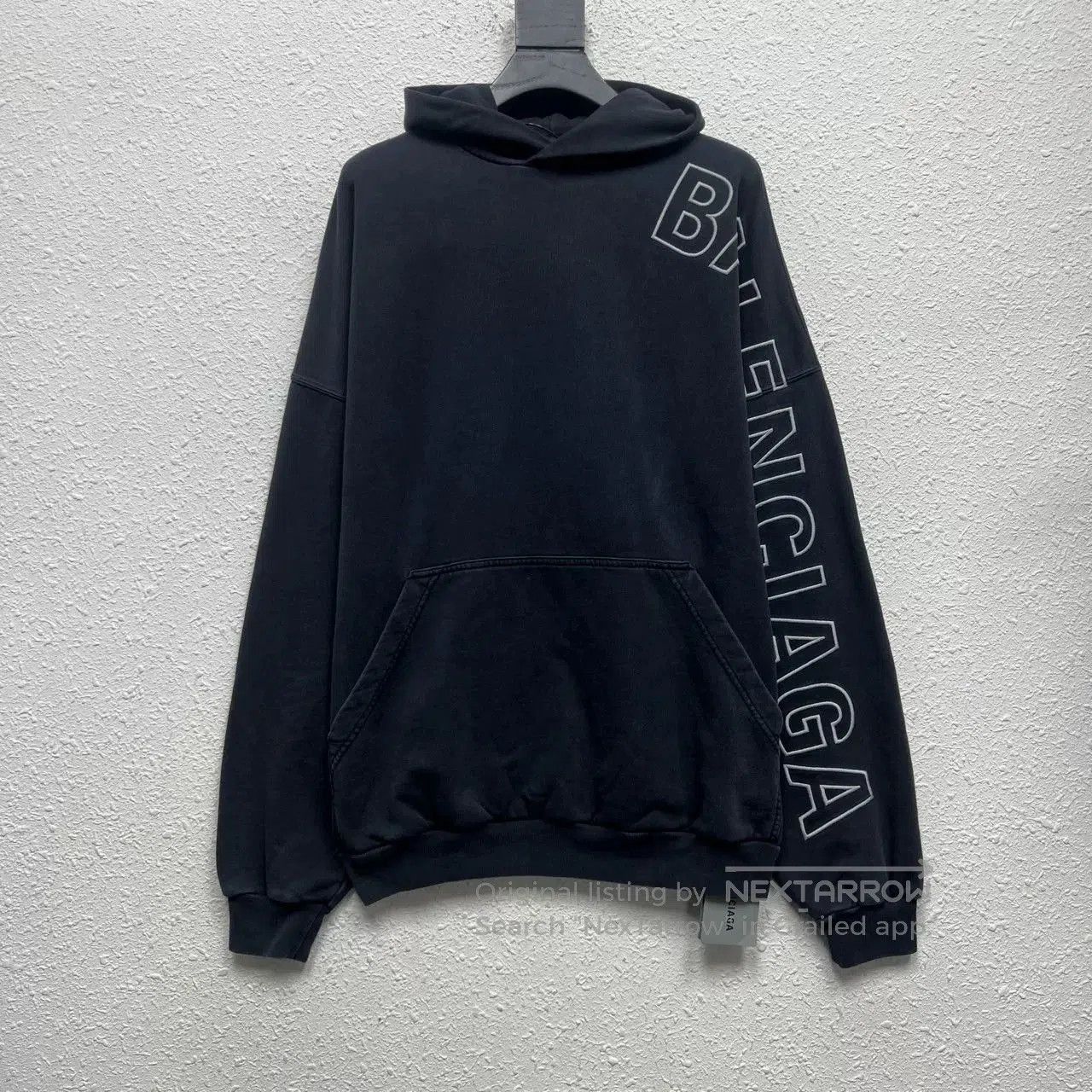 Balenciaga balenciaga black gray embroidered hoodie. Size US M / EU 48-50 / 2 - 1 Thumbnail