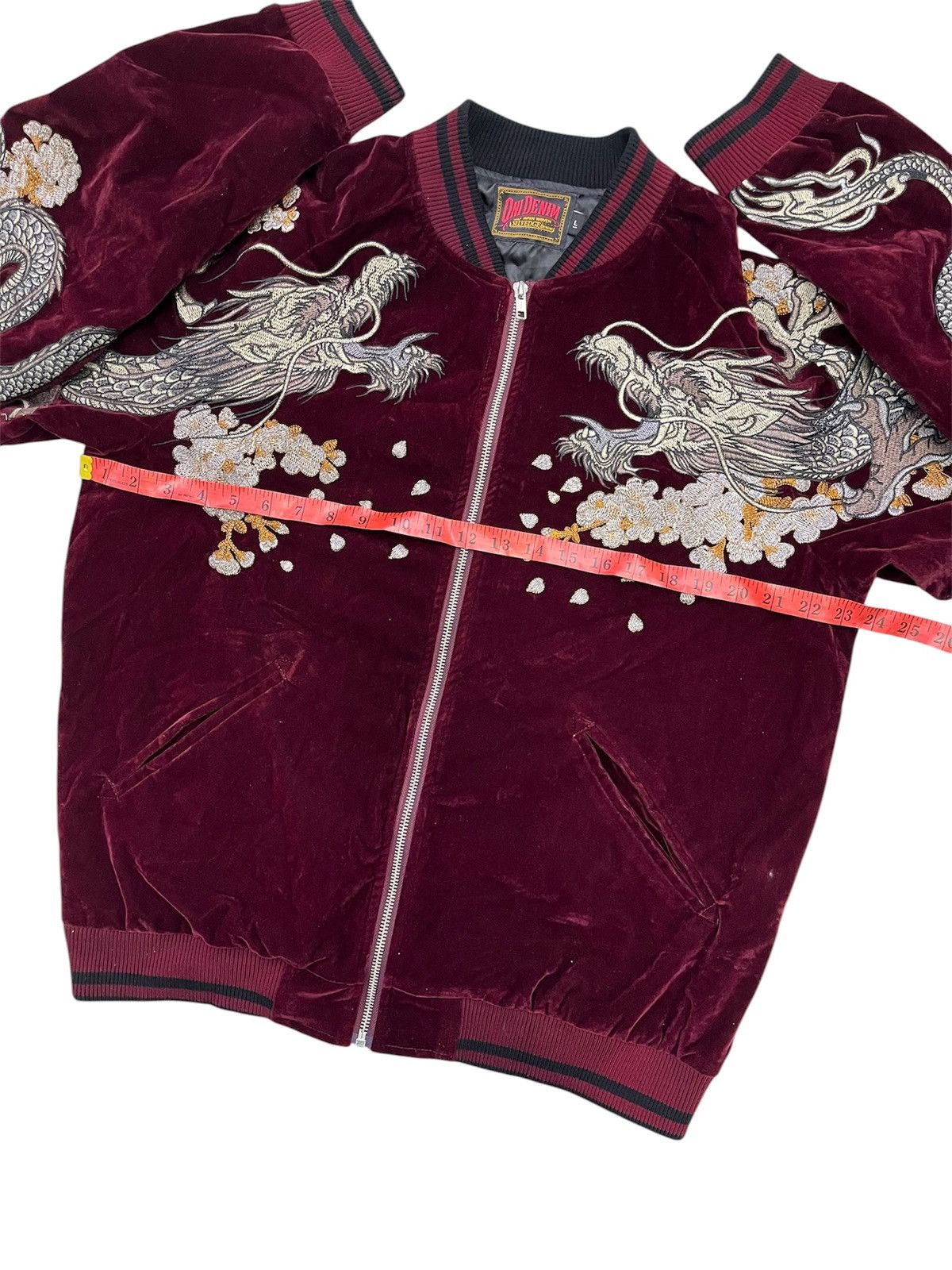 Japanese Brand ONI DENIM DRAGON & SAKURA SUKAJAN JACKET Size US L / EU 52-54 / 3 - 6 Thumbnail