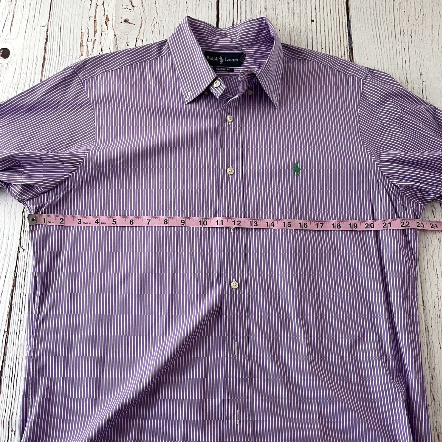 Polo Ralph Lauren Polo Ralph Lauren Dress Shirt Striped Long Sleeve Mens 16 34/35 Purple Size US L / EU 52-54 / 3 - 5 Thumbnail