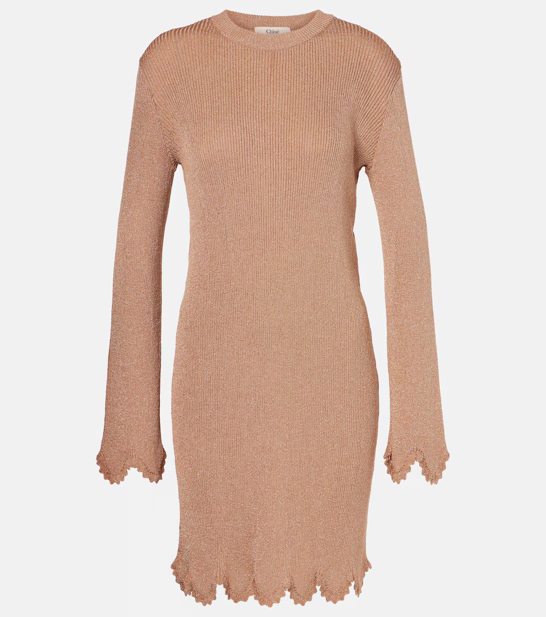 Chloe o1y0825 Mini Dress in Camel Size S / US 4 / IT 40 - 1 Thumbnail