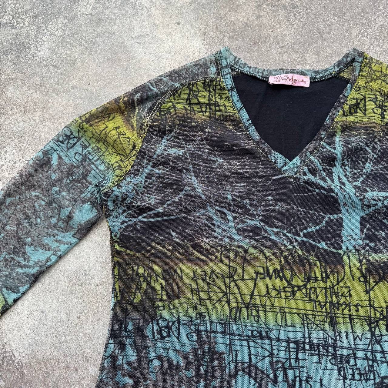20471120 × Japanese Brand × Vintage Amazing Mesh Long Sleeve Top (Jean Paul Gaultier Style) Size M / US 6-8 / IT 42-44 - 2 Thumbnail