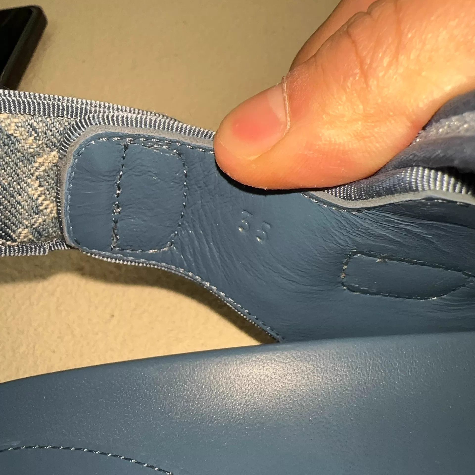 Gucci Women's GUCCI Denim All-Over Double C Velcro Sandal Blue Size US 4.5 / IT 34.5 - 5 Thumbnail