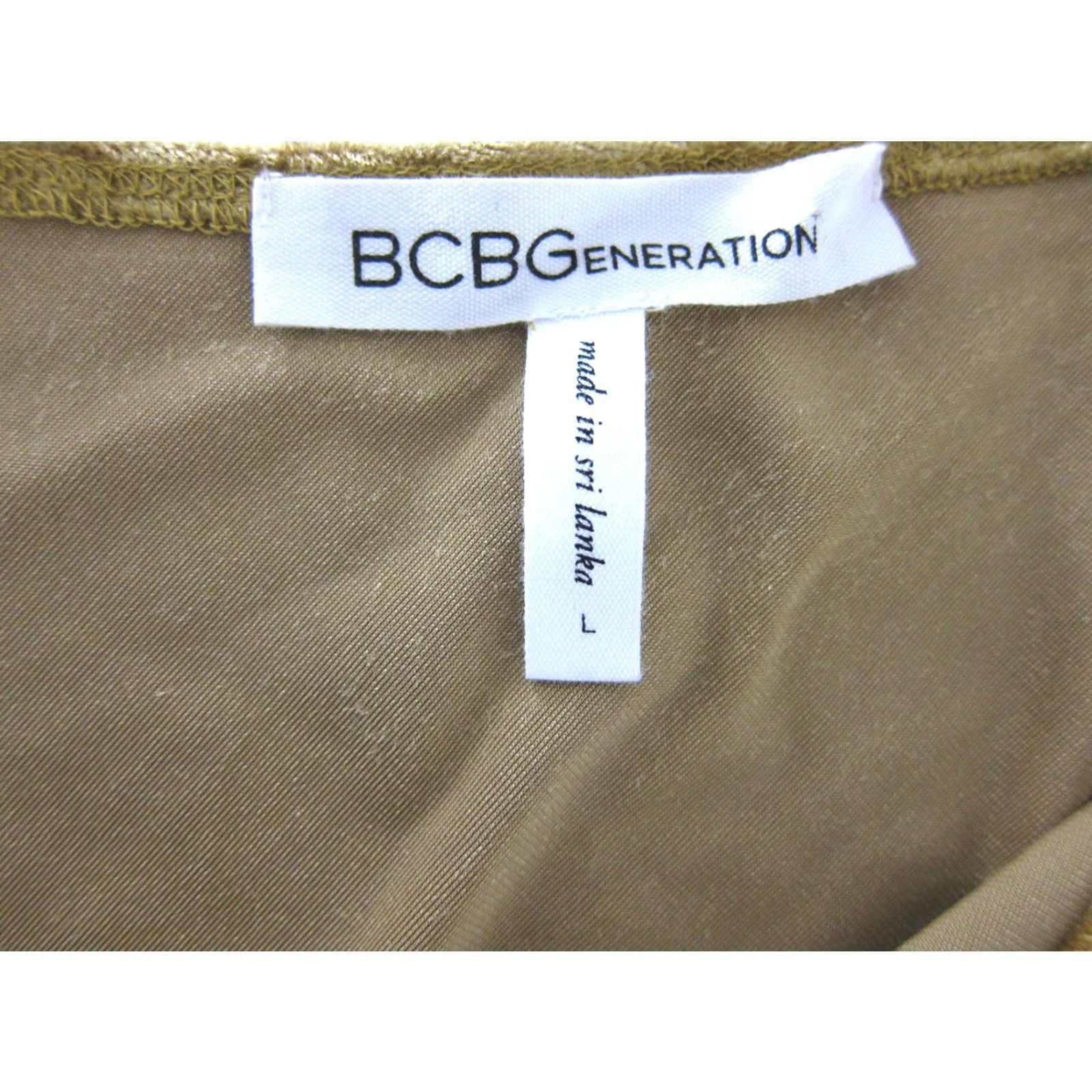 BCBGeneration BCBGeneration Gold Velvet Stretch Pleated One Shoulder Sheath Dress Large Dress BCBGeneration Womens Size L / US 10 / IT 46 - 3 Thumbnail