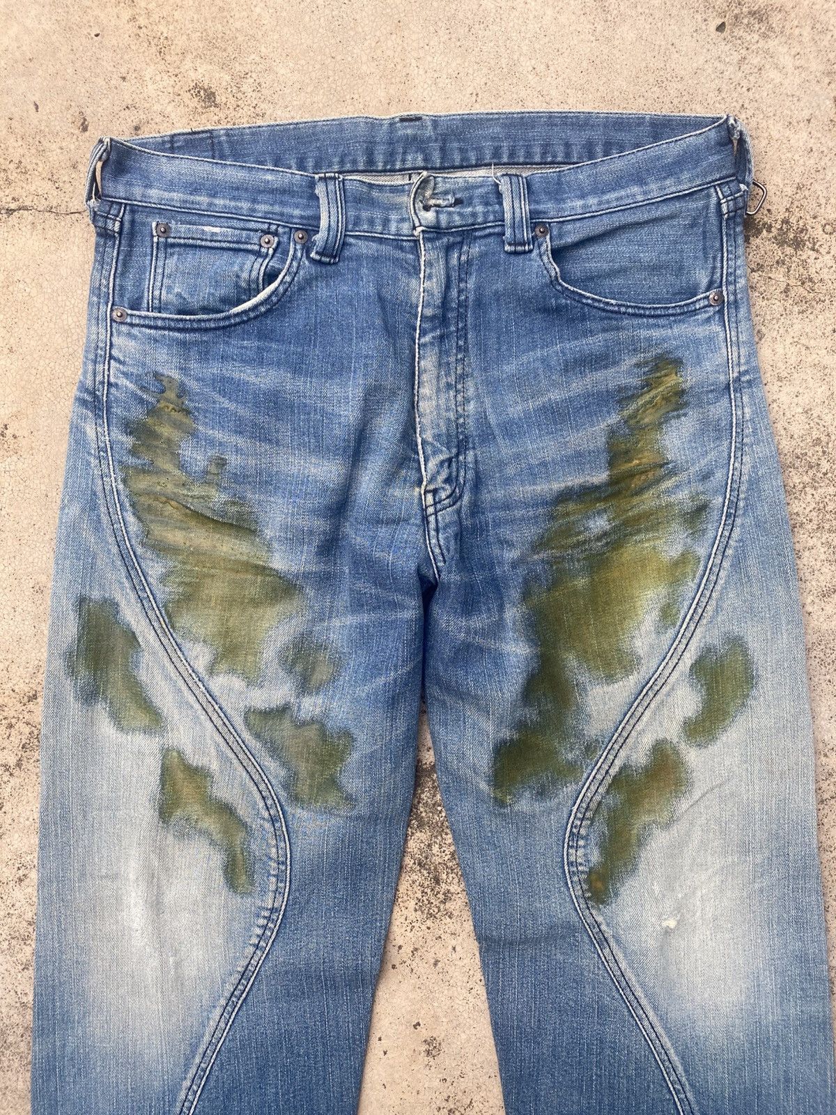 Designer × Levi's Levis Collabration With Flu Blue Gammy Jeans Size US 33 - 2 Thumbnail