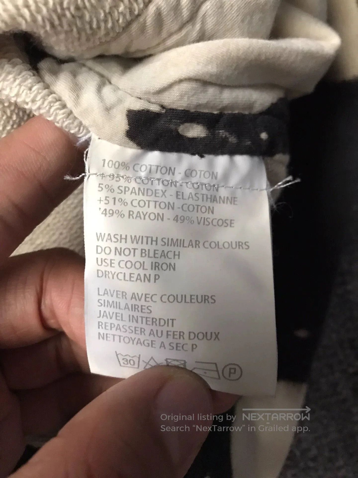 Haider Ackermann Black & Cream Distressed Long Sleeve Sweatshirt. Size US M / EU 48-50 / 2 - 6 Thumbnail