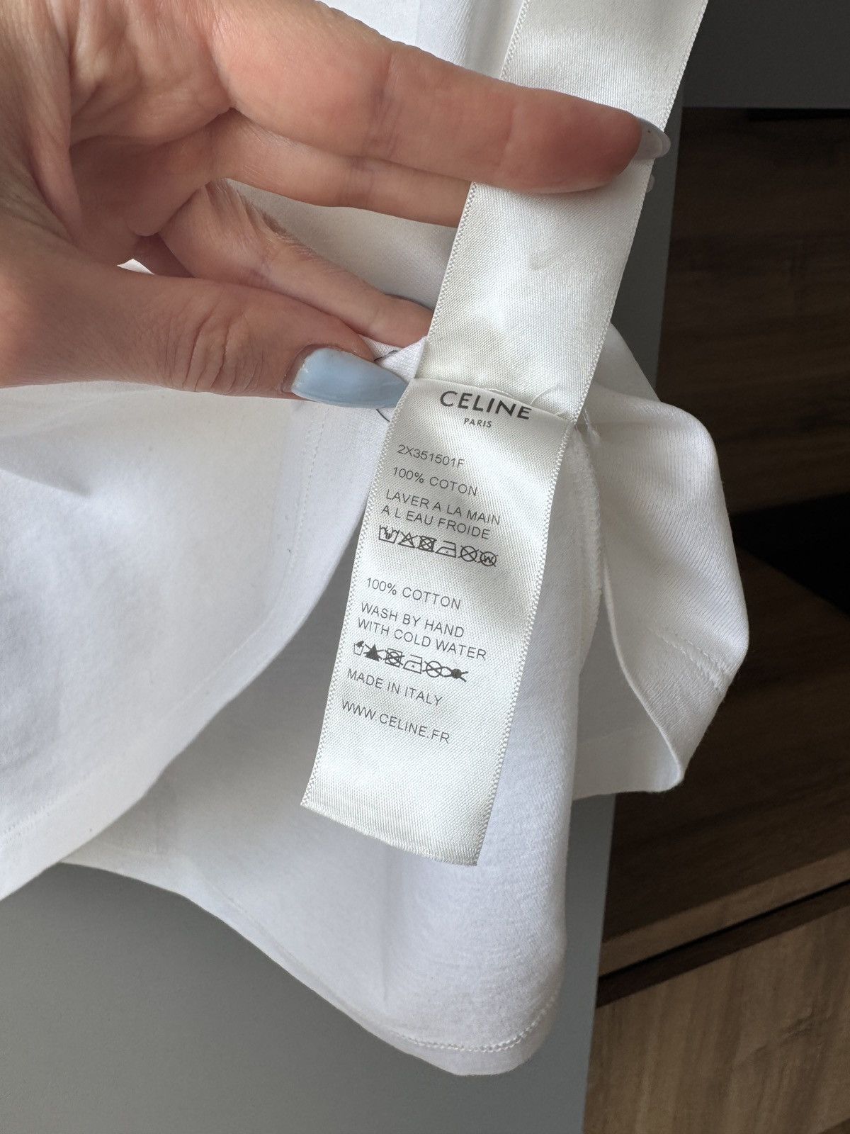 Celine Celine Logo Embroidered White T-Shirt Size S / US 4 / IT 40 - 6 Thumbnail