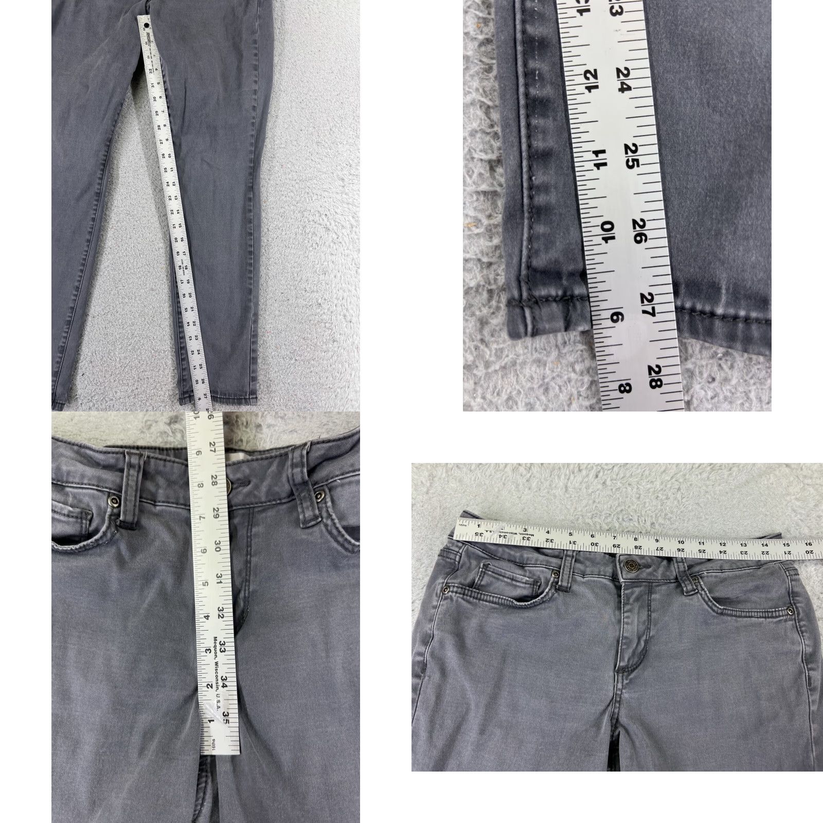 Vintage Sonoma Jeans Womens 10 Gray Skinny Leg Cotton Viscose Blend Stretch 28x27 Casual Slim Denim Modern 90s? Size 32" / US 10 / IT 46 - 8 Thumbnail