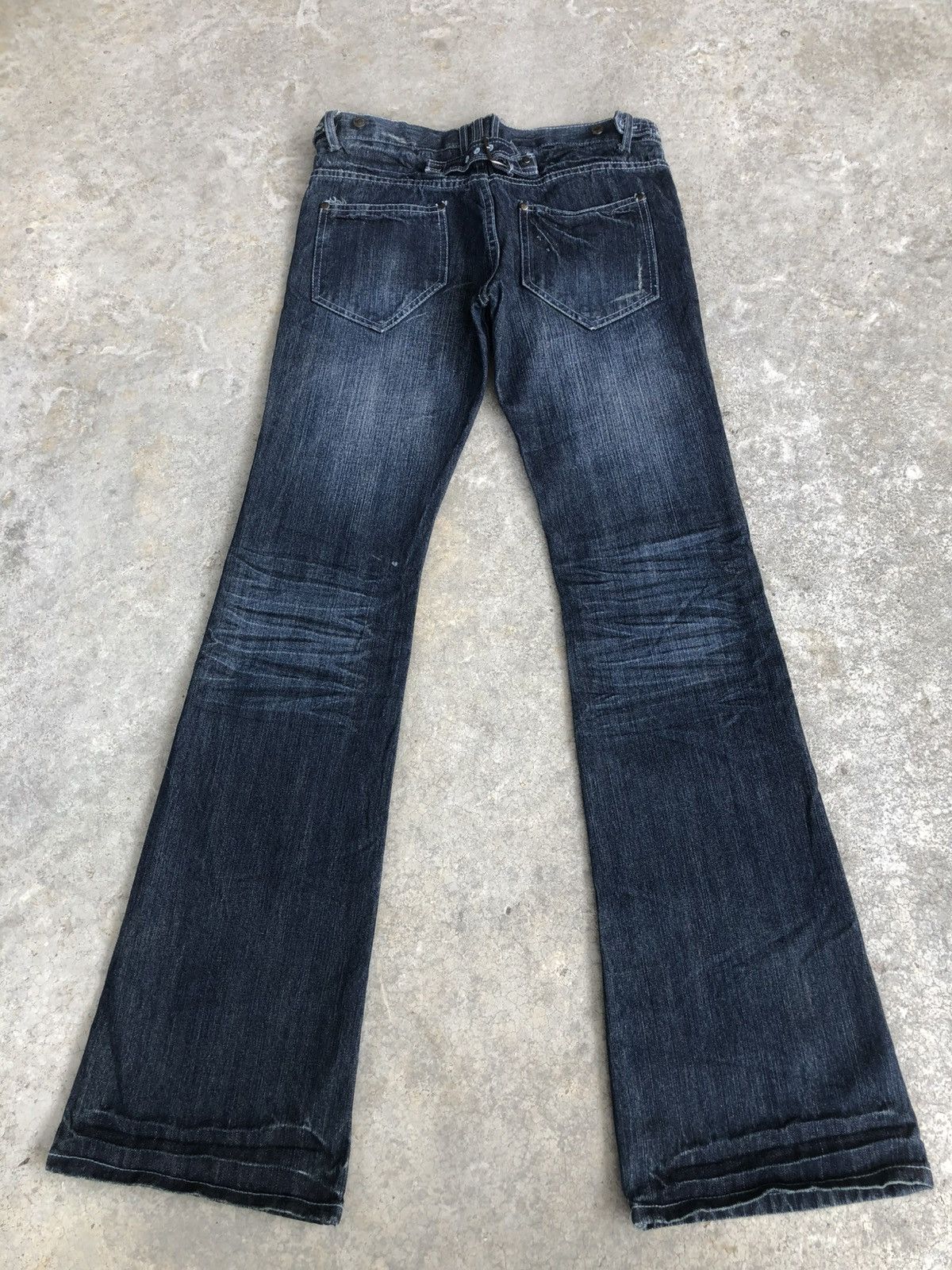 Le Grande Bleu (L.G.B.) Japanese Indecent Flared Jeans Distressed Buckle Back Size US 30 / EU 46 - 2 Thumbnail