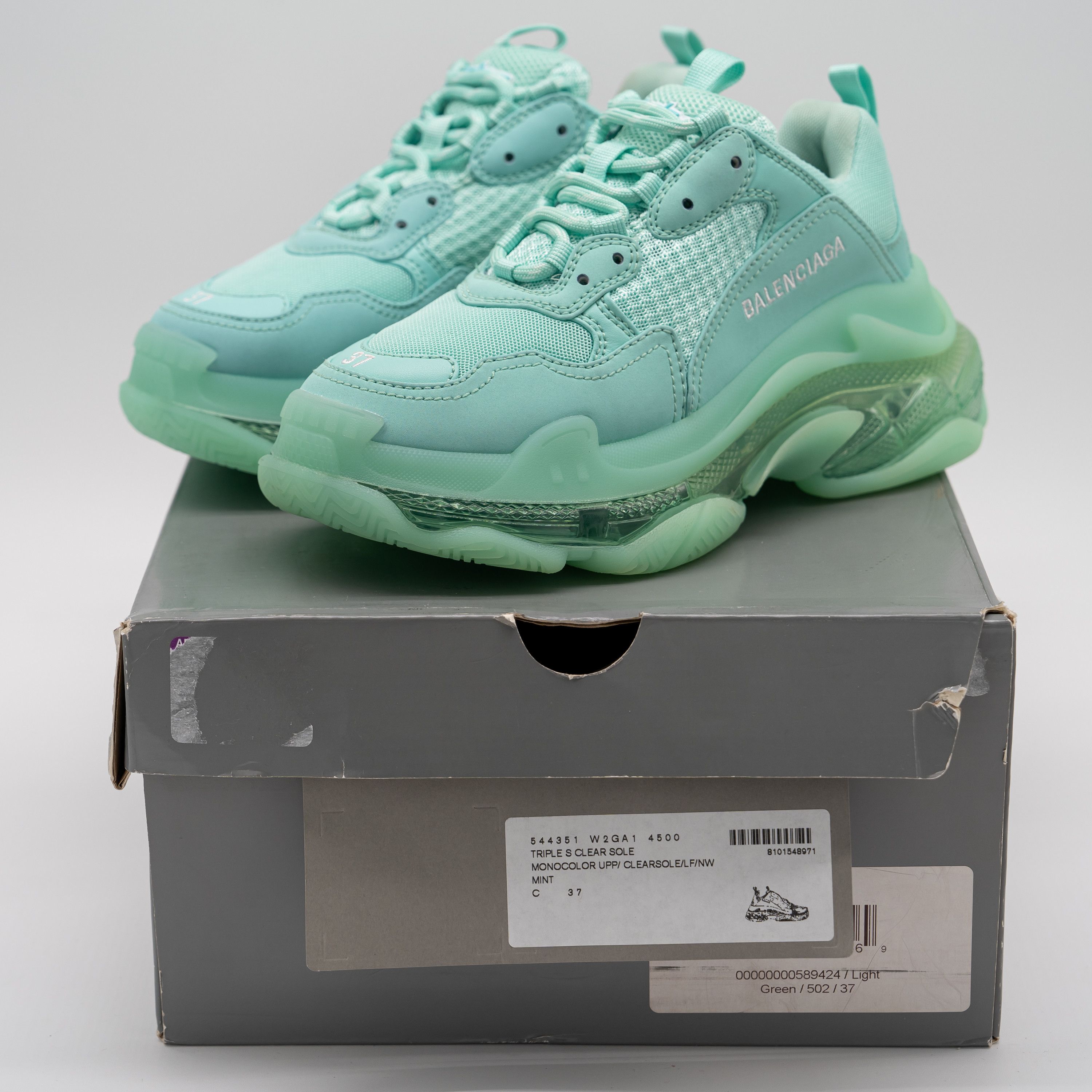 Balenciaga 37 EU / 7 US Balenciaga Triple S Sneakers Mint Green Size US 7 / IT 37 - 14 Thumbnail