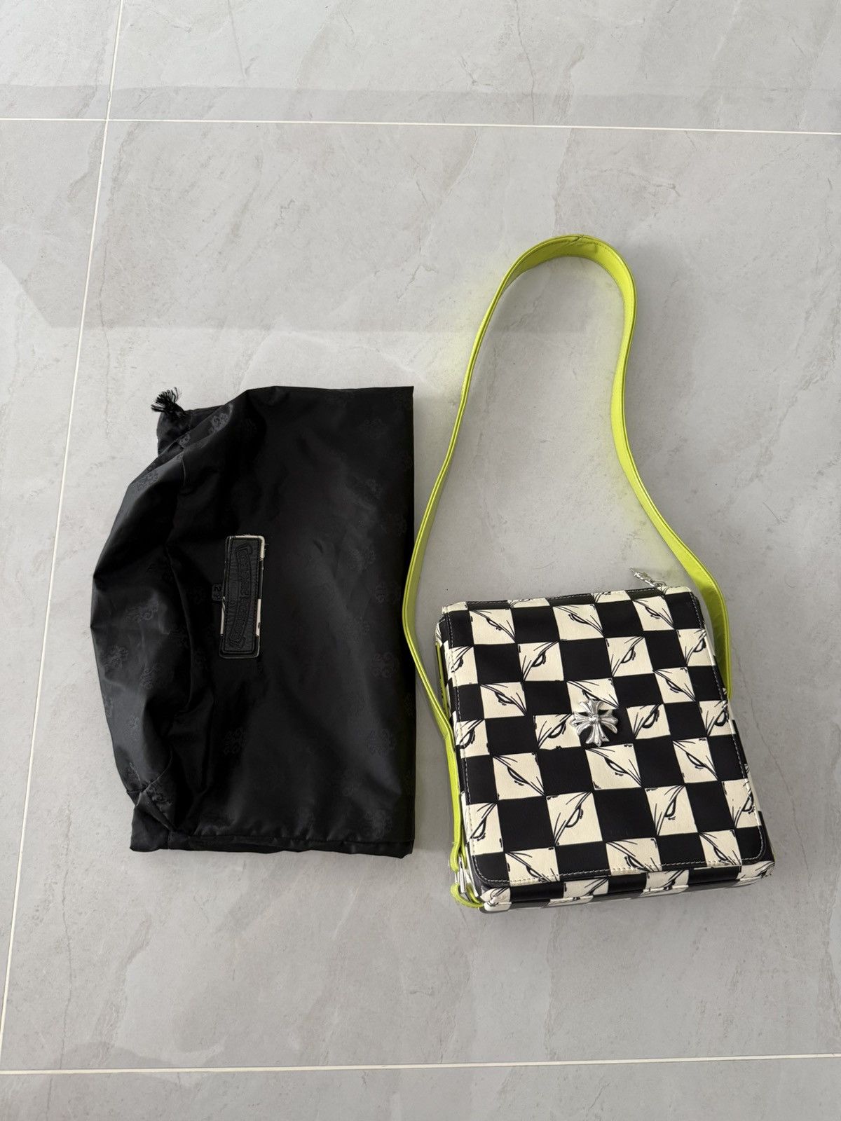 Chrome Hearts Chrome Hearts Mattyboy 99eyes Leather Bag with Green Strap Size ONE SIZE - 15 Thumbnail