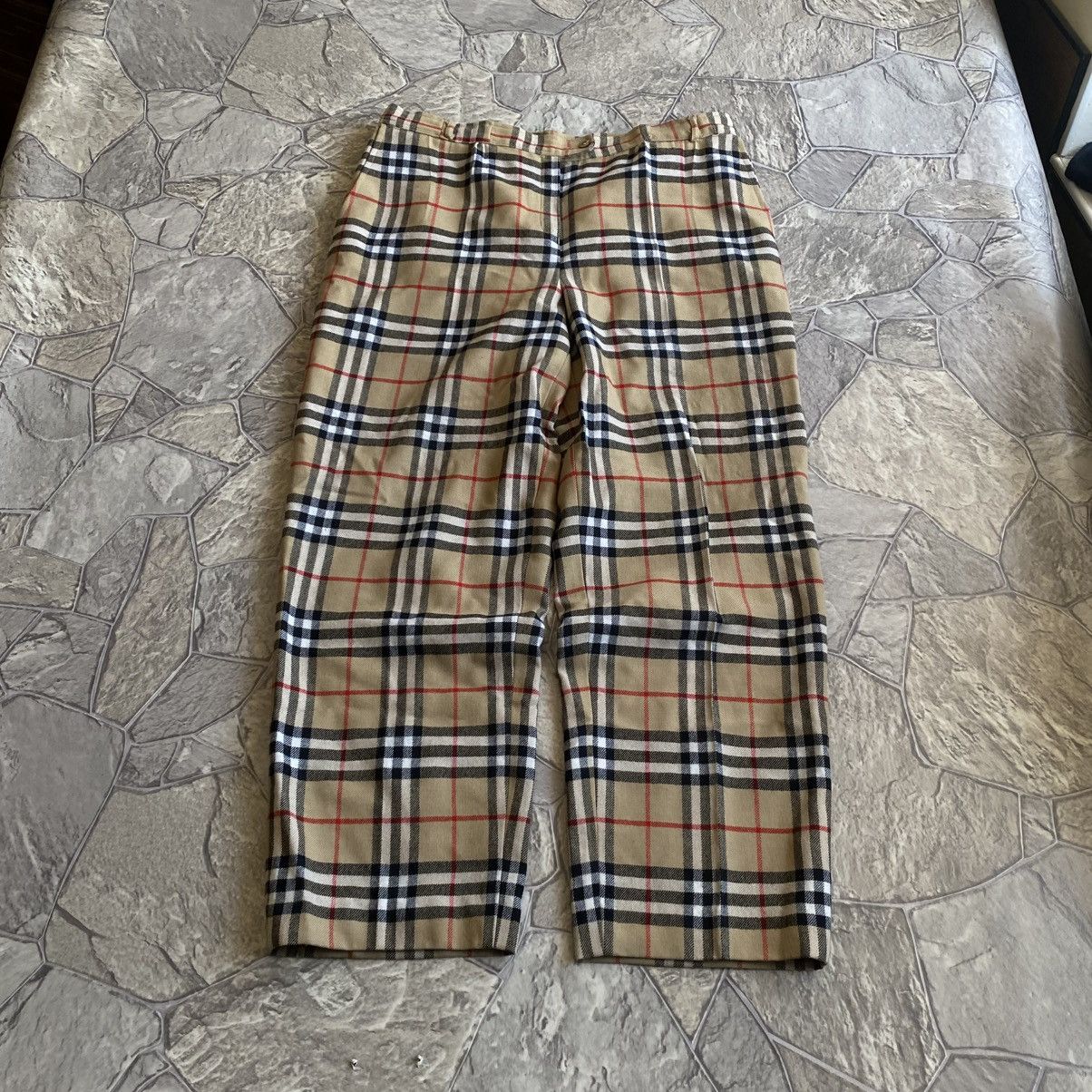 Vintage Burberrys Nova Check Wool Burberry Plaid Pants