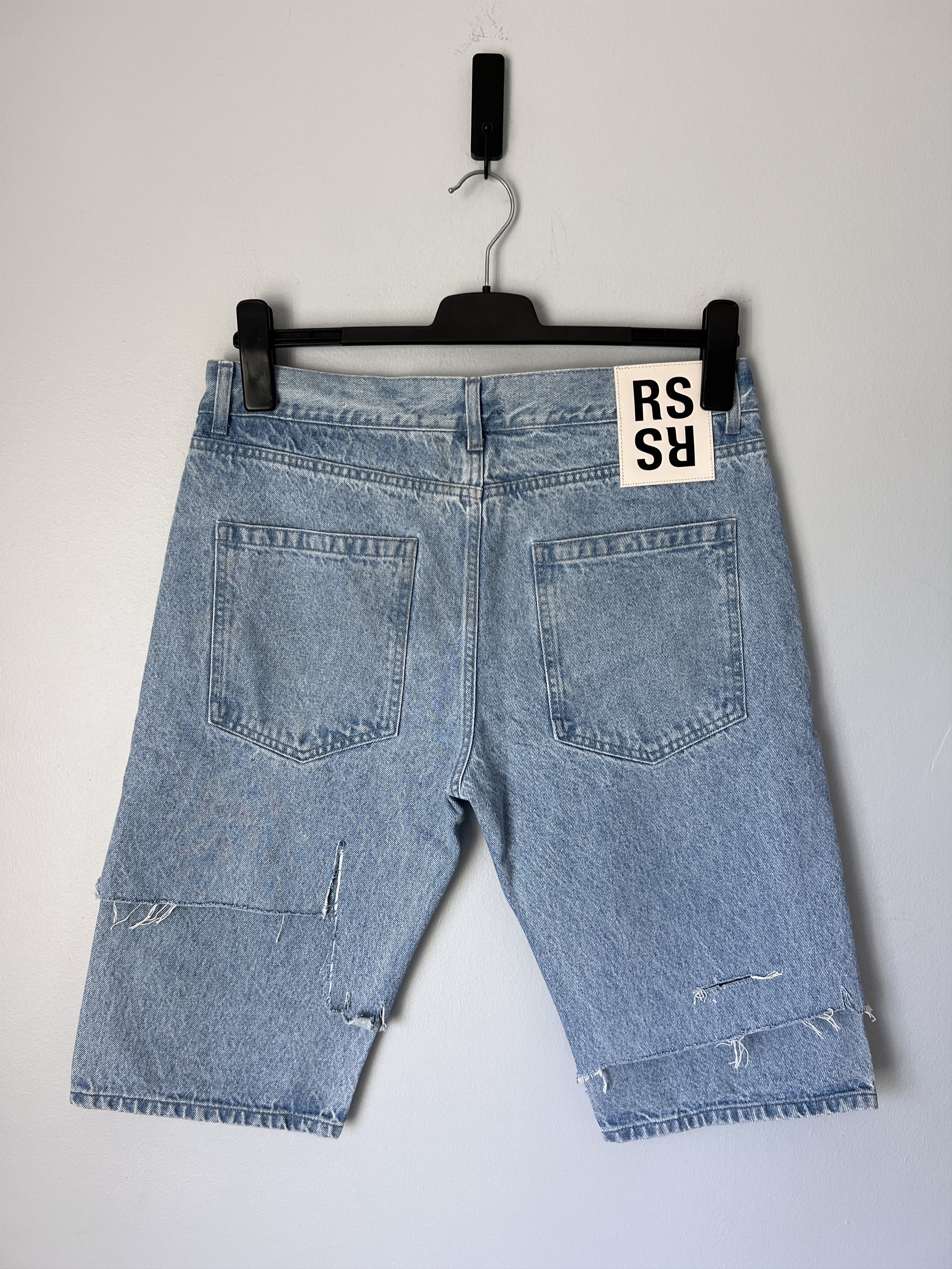 Raf Simons Raf Simons Destroyed Denim Shorts in Blue Size US 33 - 5 Thumbnail