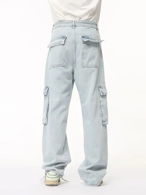 VIBE Blue Baggy Cargo Denim Jeans Size US 32 / EU 48 - 4 Thumbnail